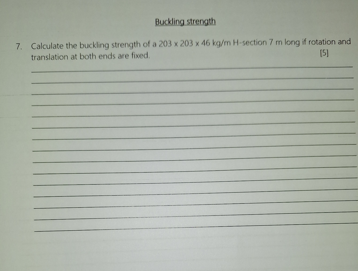 Buckling strength 7 . Calculate the buckling