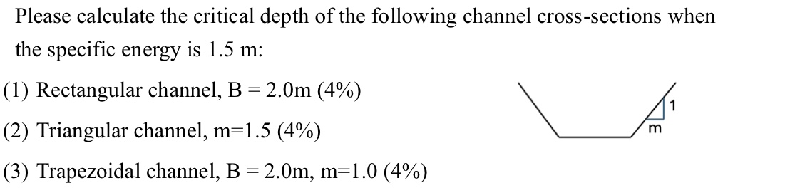 Please calculate the critical depth of the
