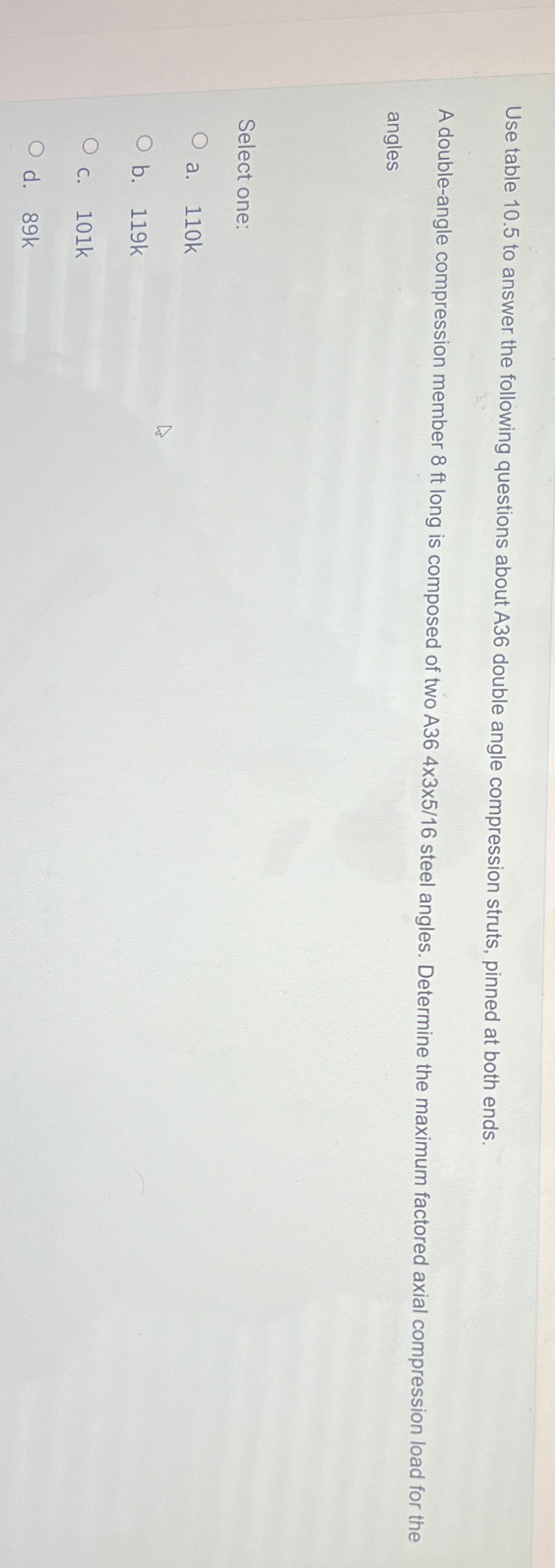 Use table 1 0 . 5 to answer the following