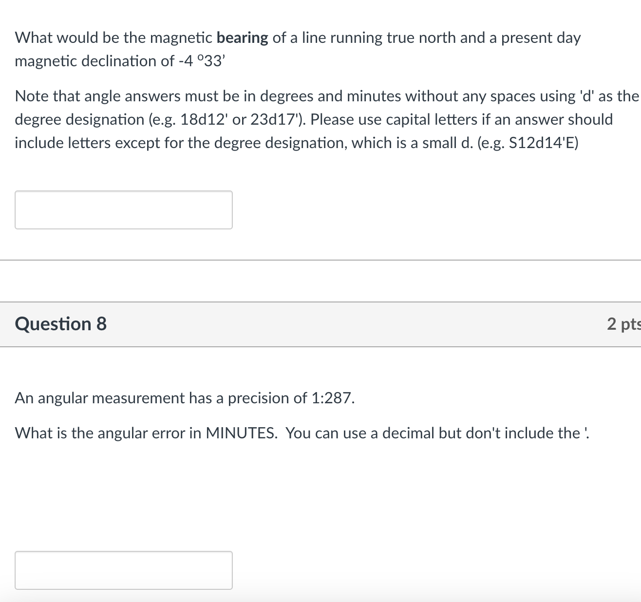 What would be the magnetic bearing of a line