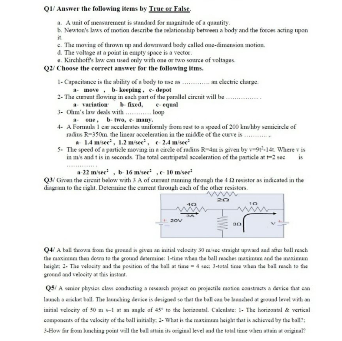 Q 1 / Answer the following items by True or