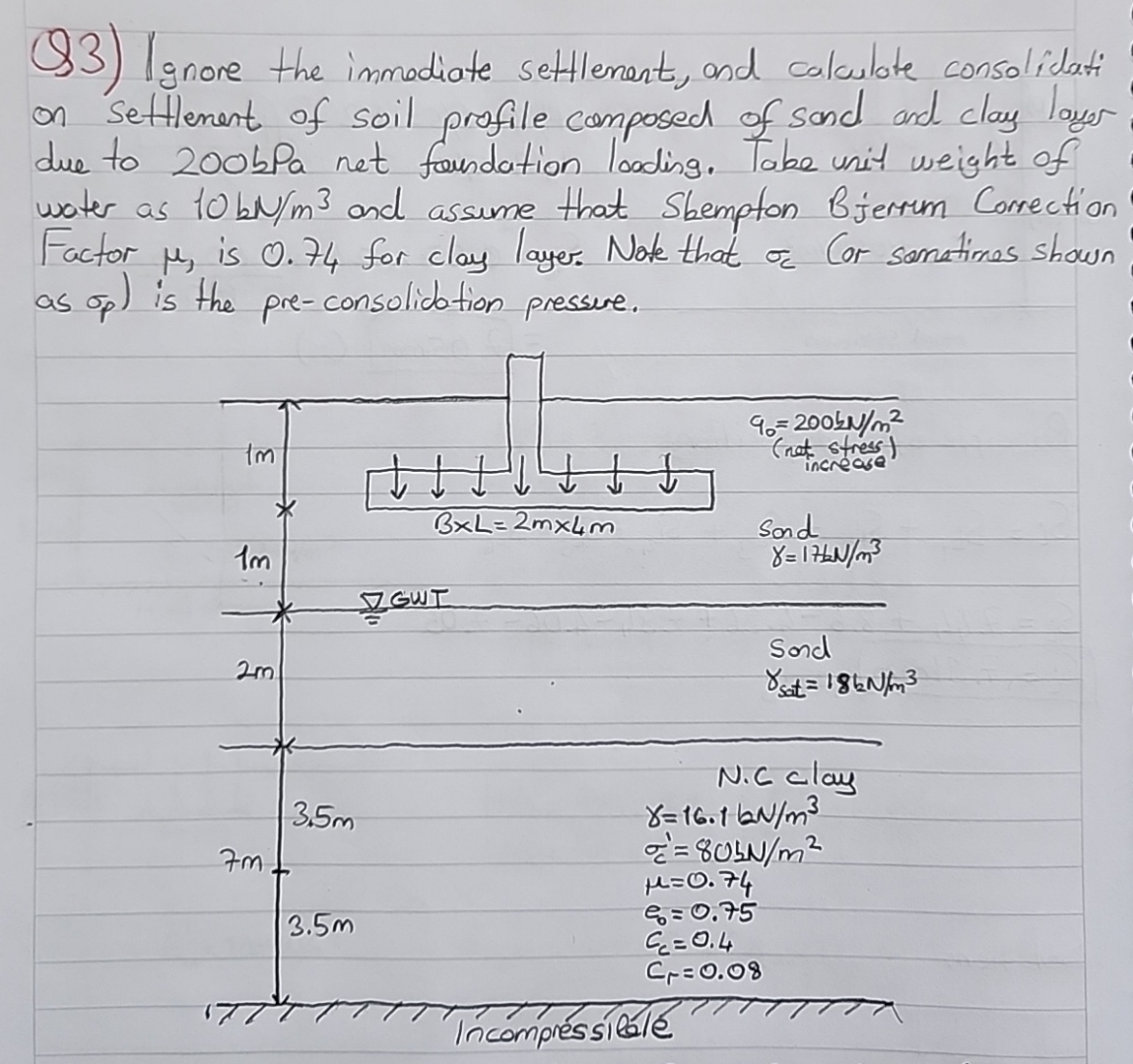 Q 3 ) Ignore the immediate settlement, and