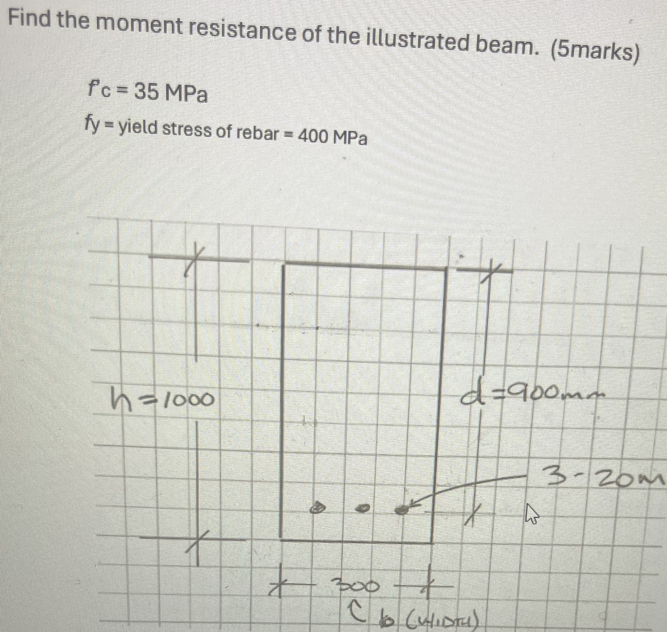 Find the moment resistance of the illustrated