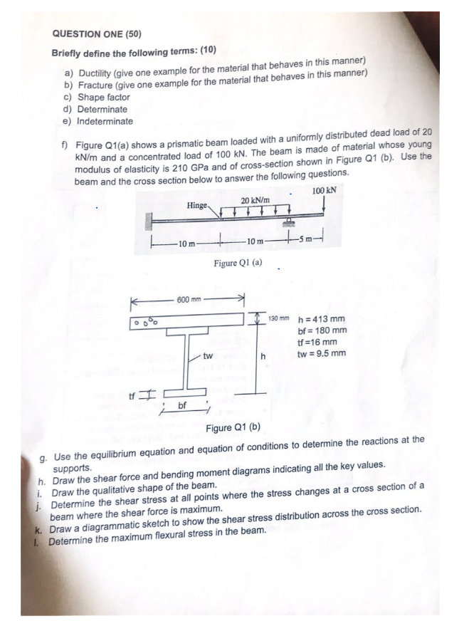 QUESTION ONE ( 5 0 ) Briefly define the following