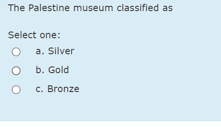 The Palestine museum classified as Select one: a