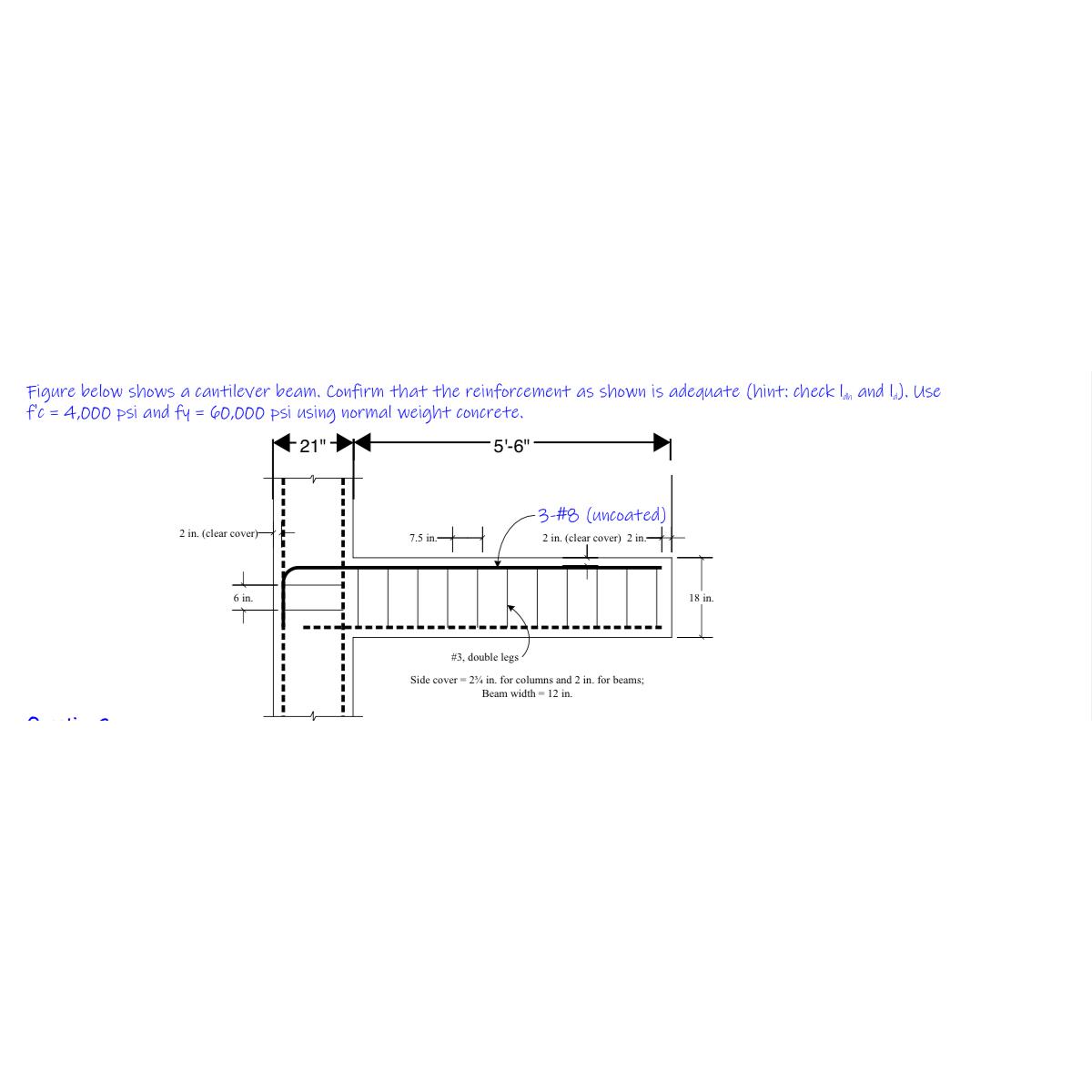 Figure below shows a cantilever beam. Confirm