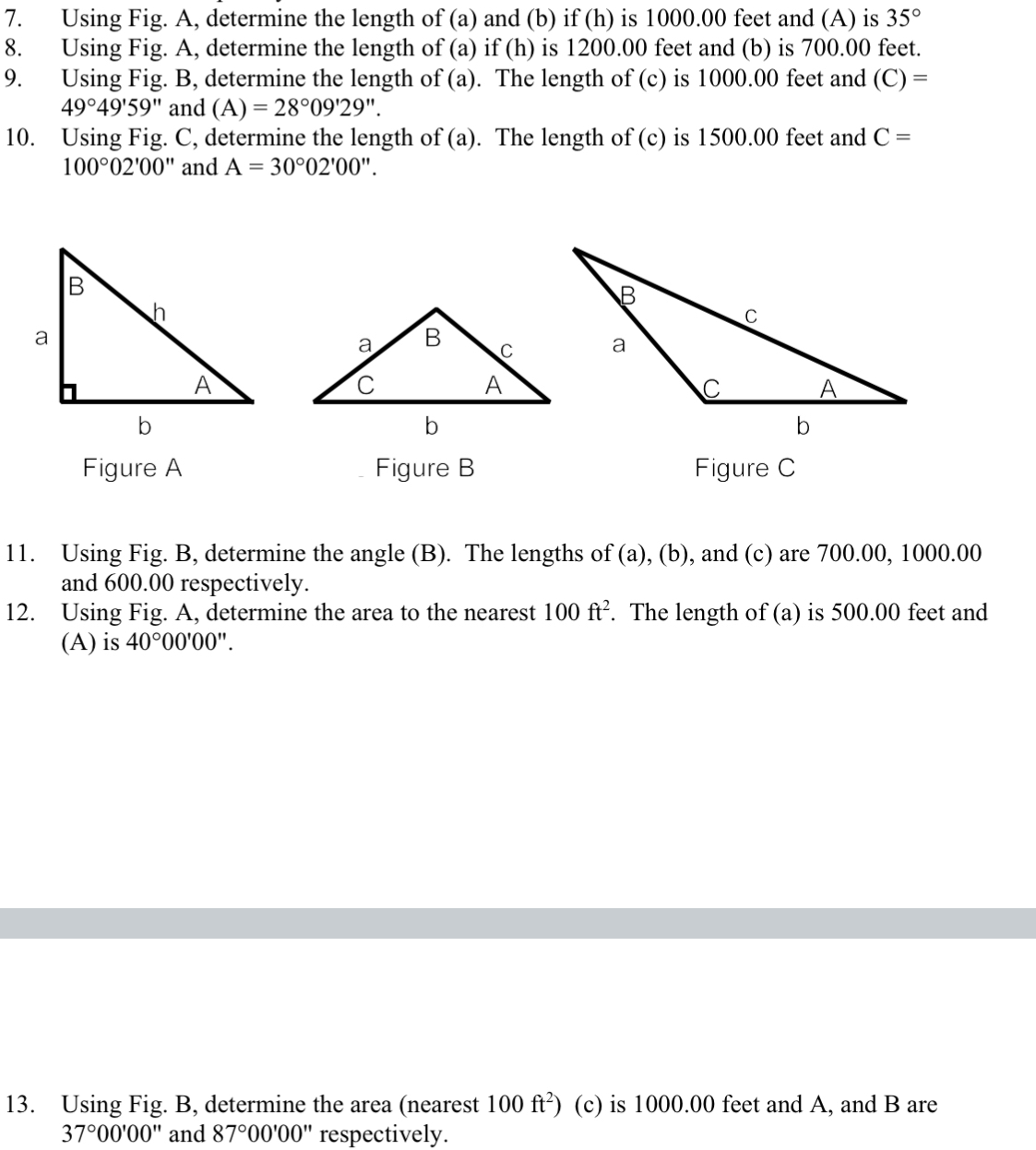 Using Fig. A , determine the length of ( a ) and