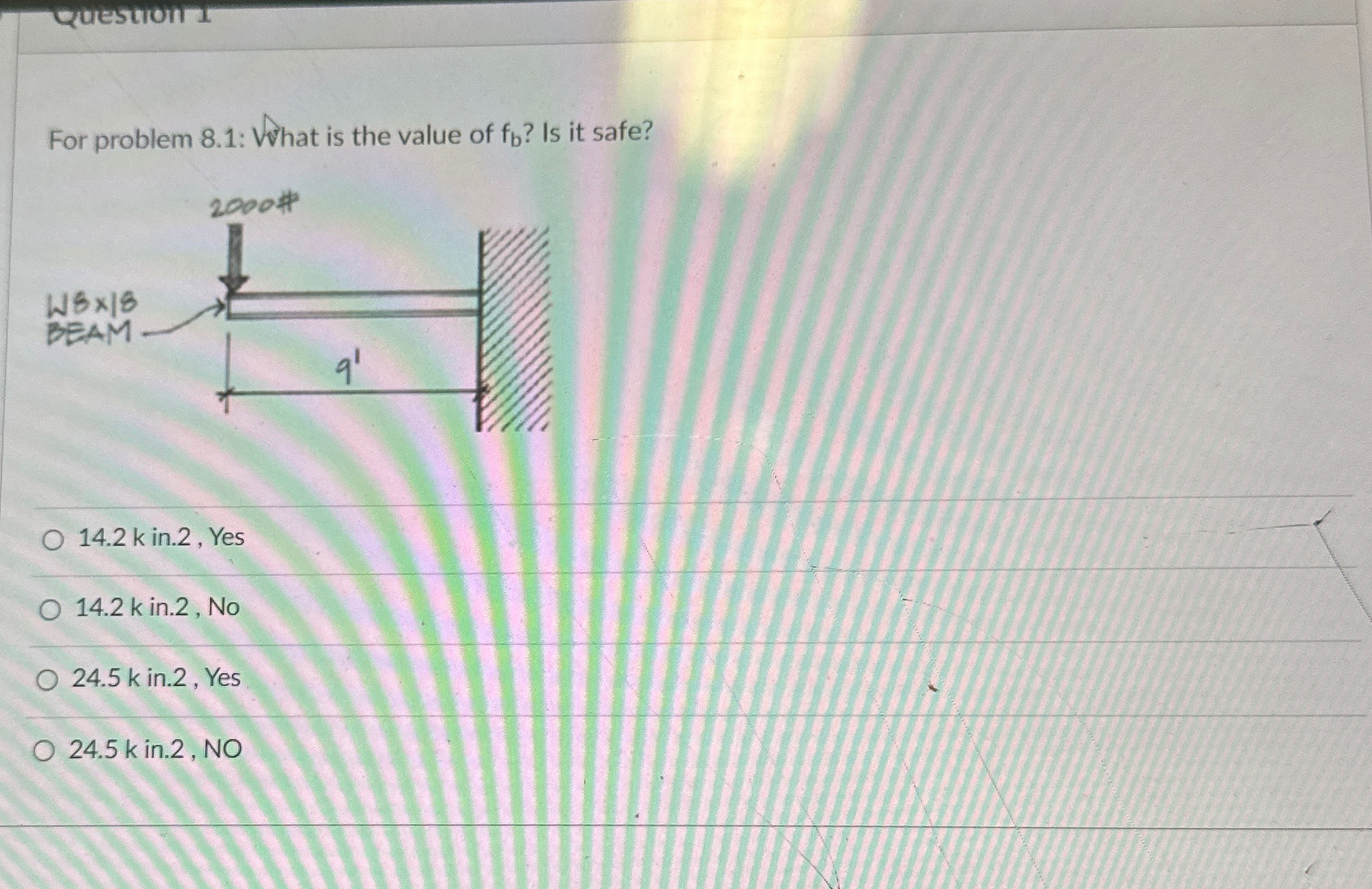 For problem 8 . 1 : What is the value of f b ? Is