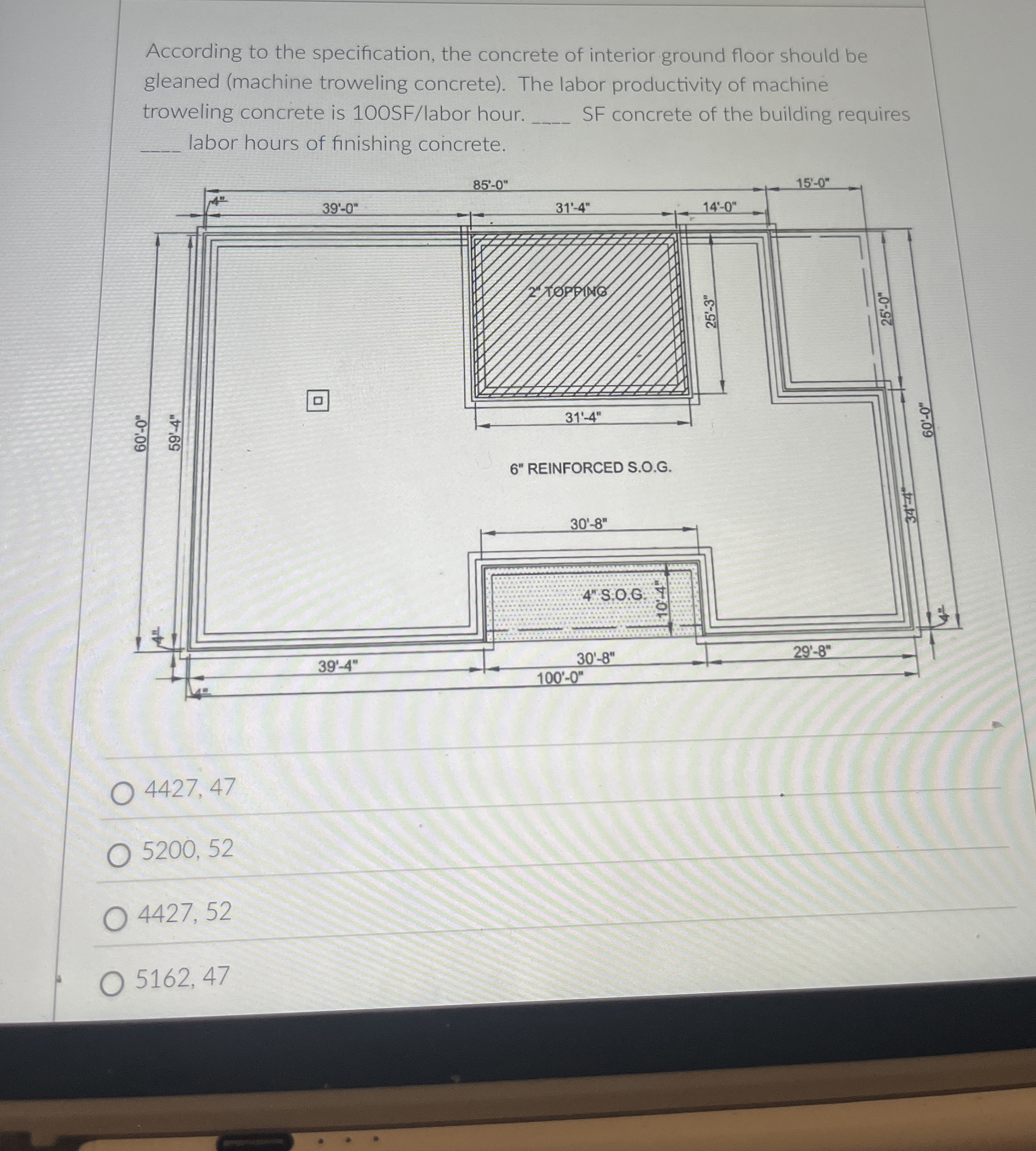 According to the specification, the concrete of