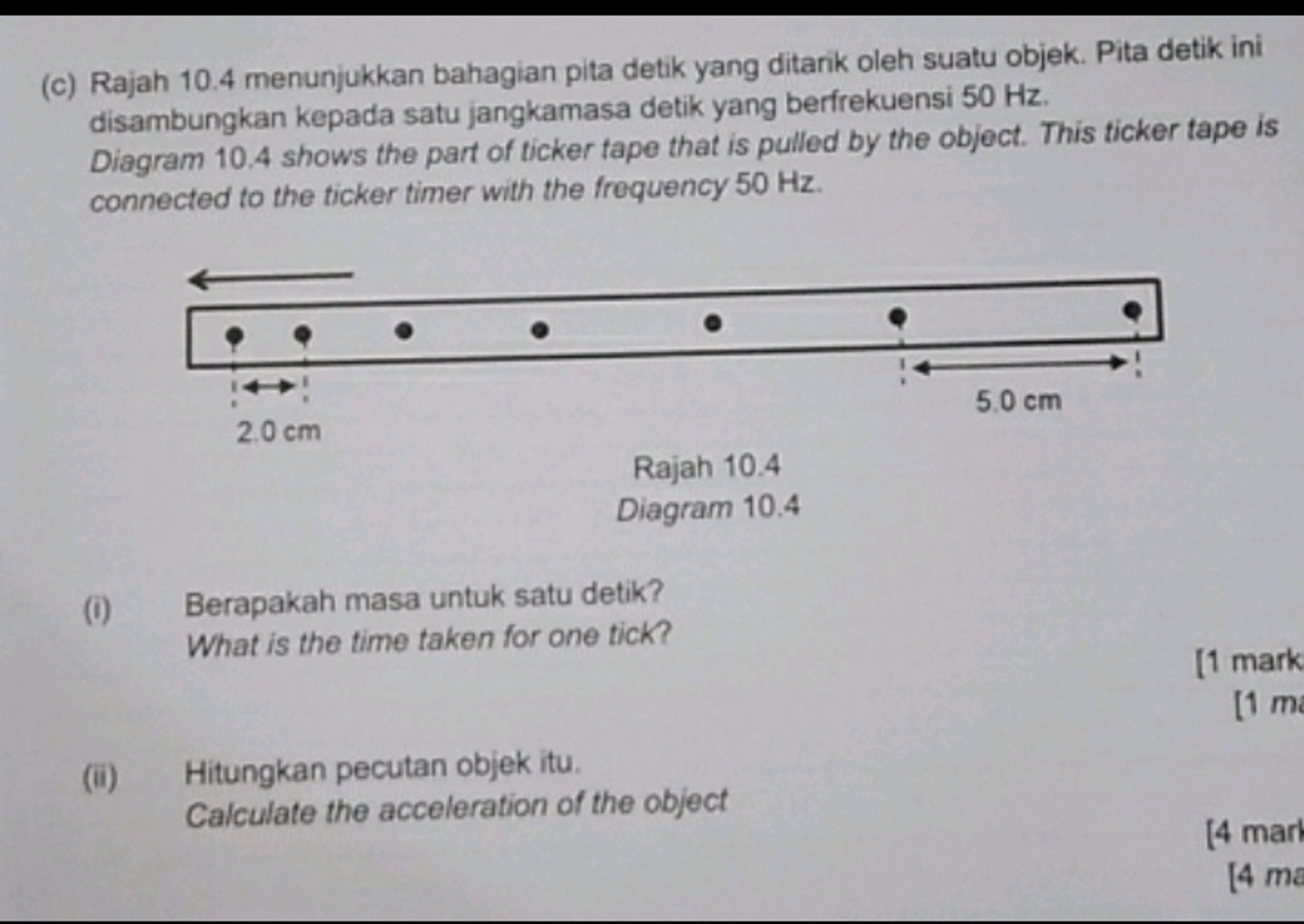 ( c ) Rajah 1 0 . 4 menunjukkan bahagian pita