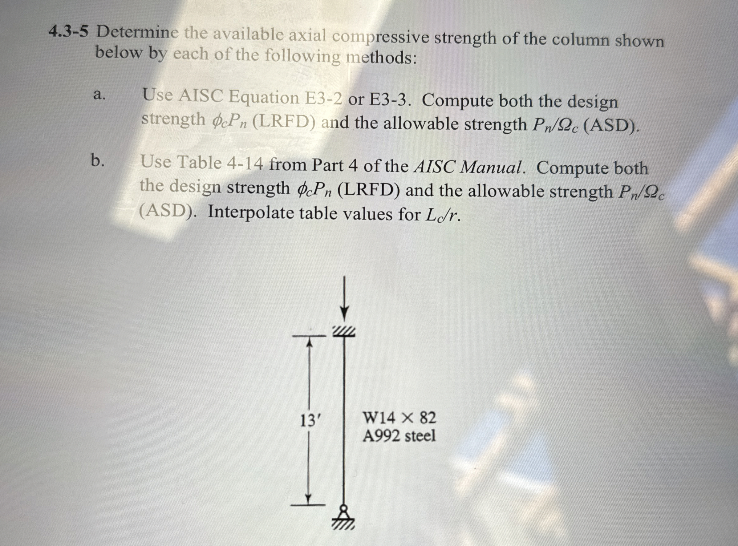 4 . 3 - 5 Determine the available axial