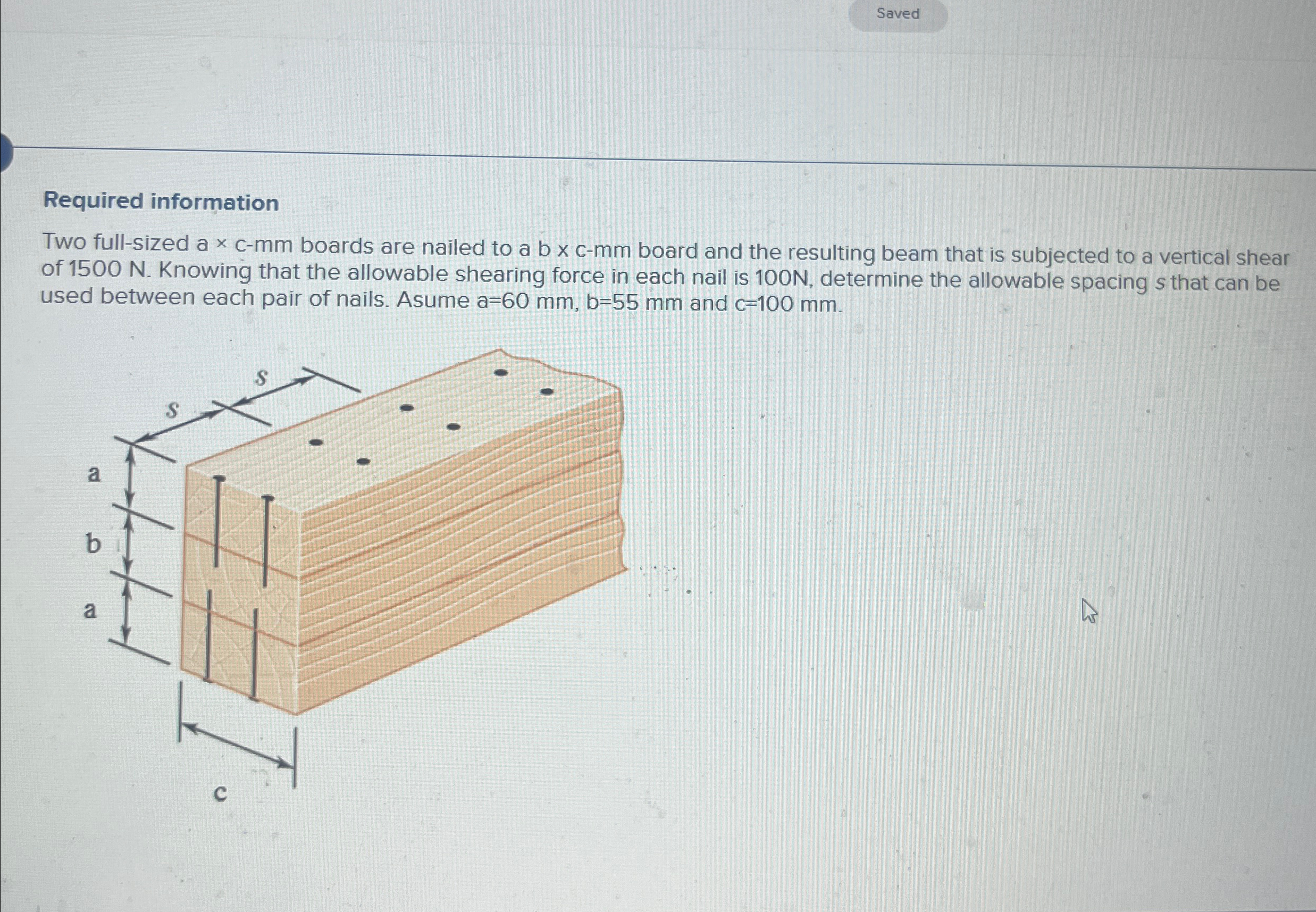 Saved Required information Two full - sized a c -
