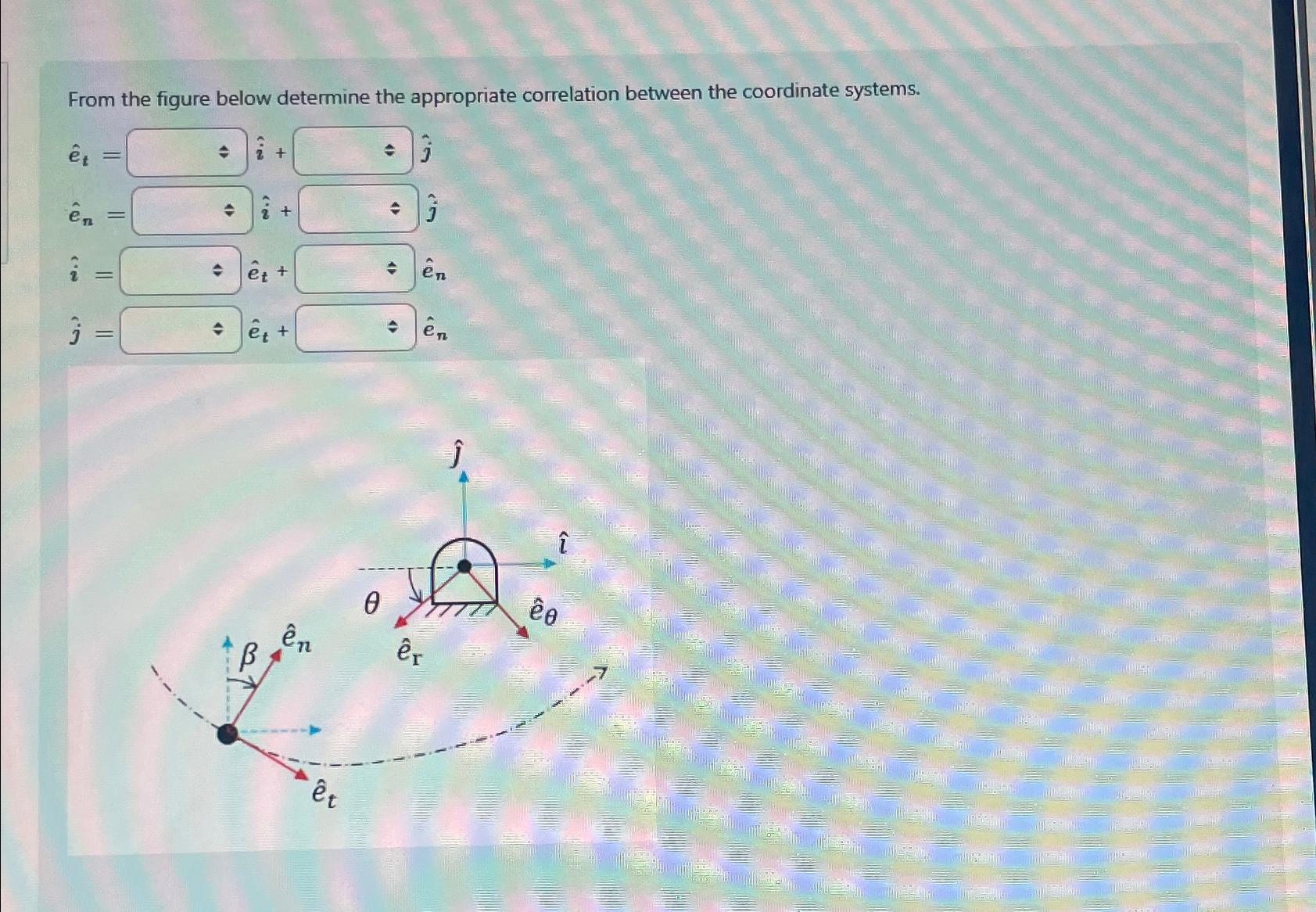 From the figure below determine the appropriate