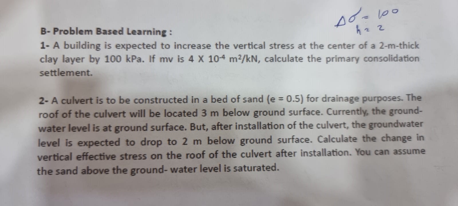 B - Problem Based Learning : = 1 0 0 h = 2 1 - A