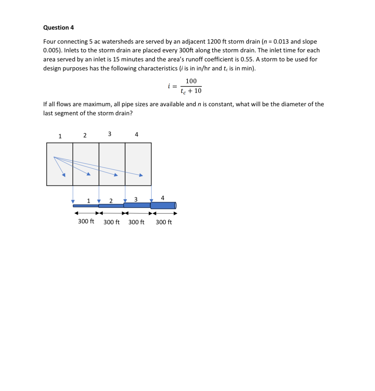 Question 4 Four connecting 5 ac watersheds are