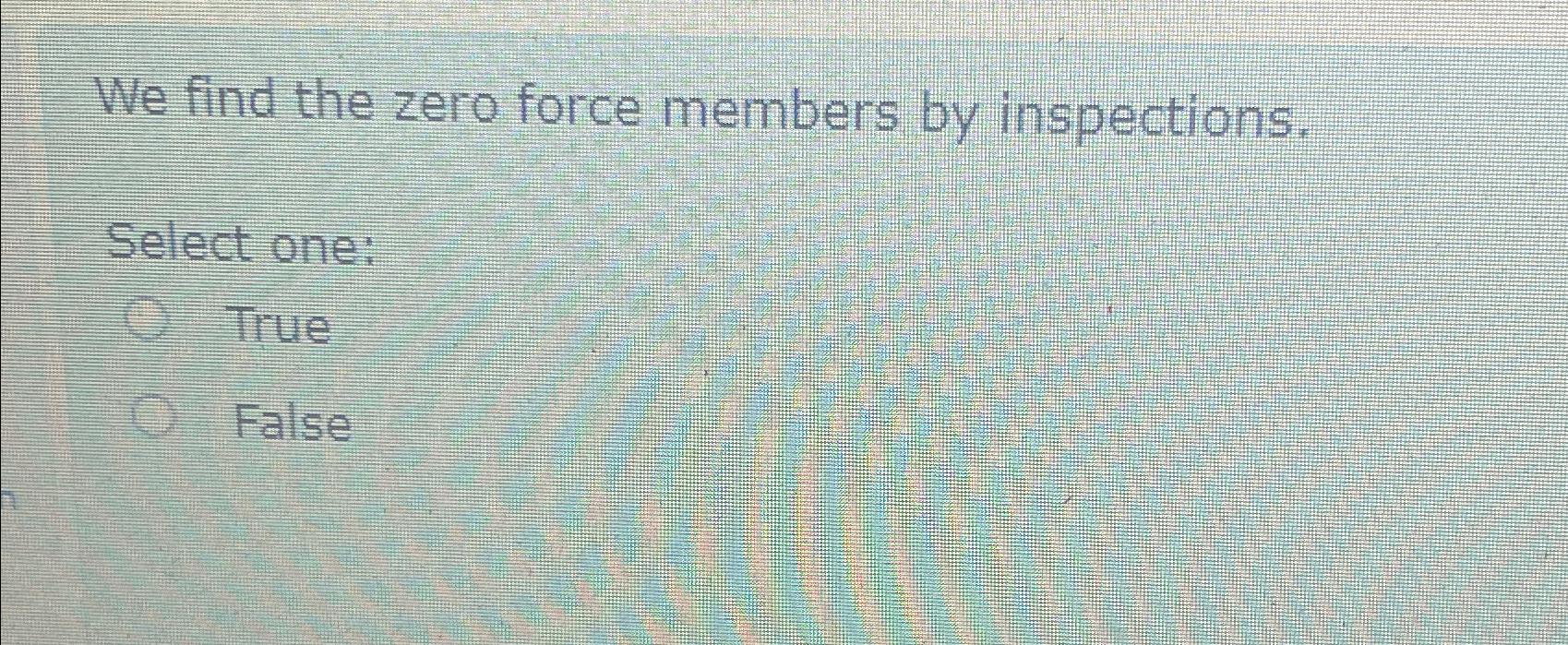 We find the zero force members by inspections.