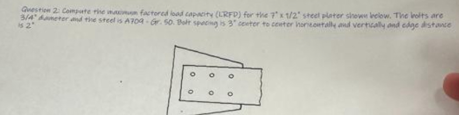 Question 2 . Compute the inaomum facterced load