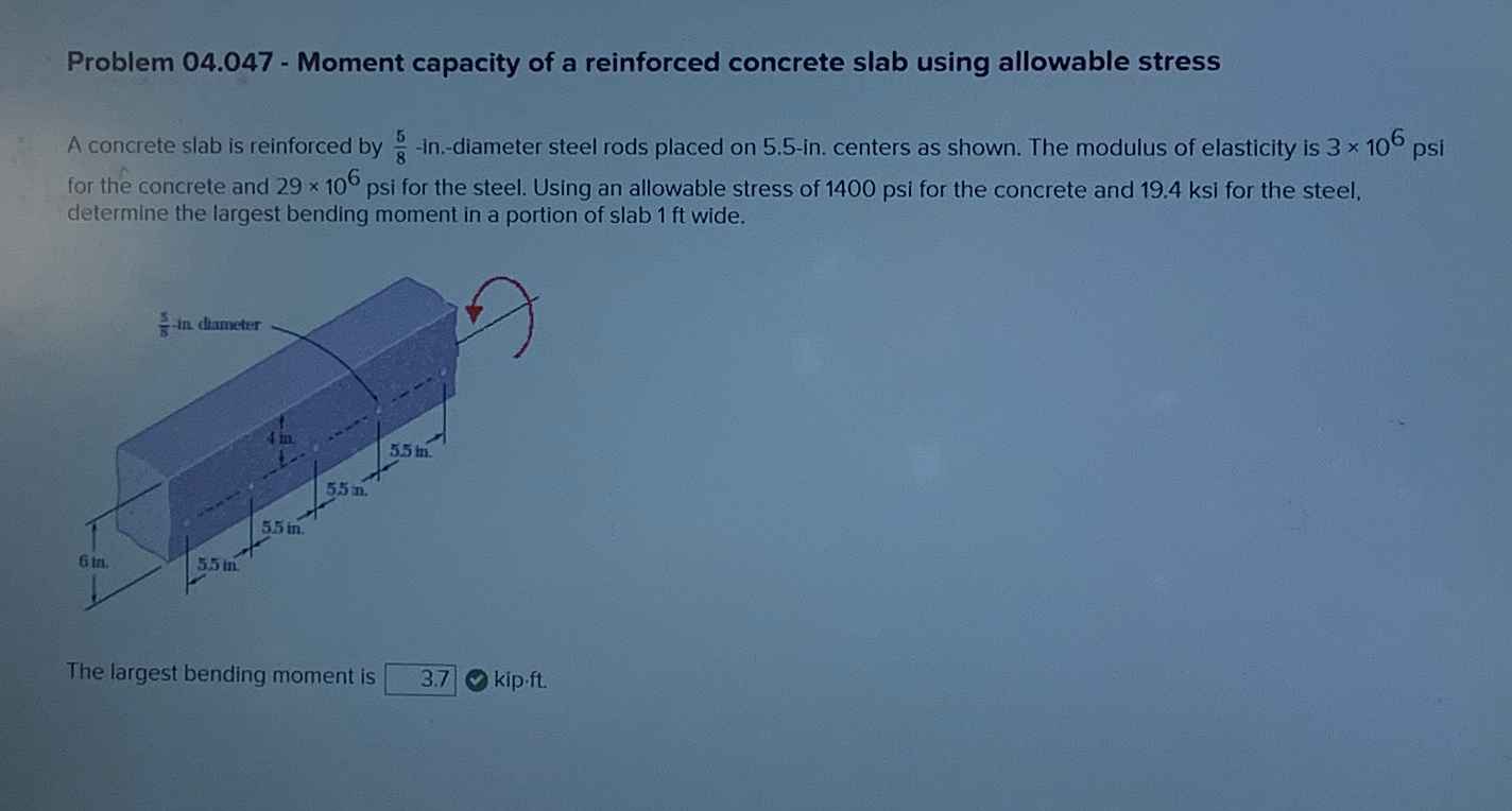 Problem 0 4 . 0 4 7 - Moment capacity of a