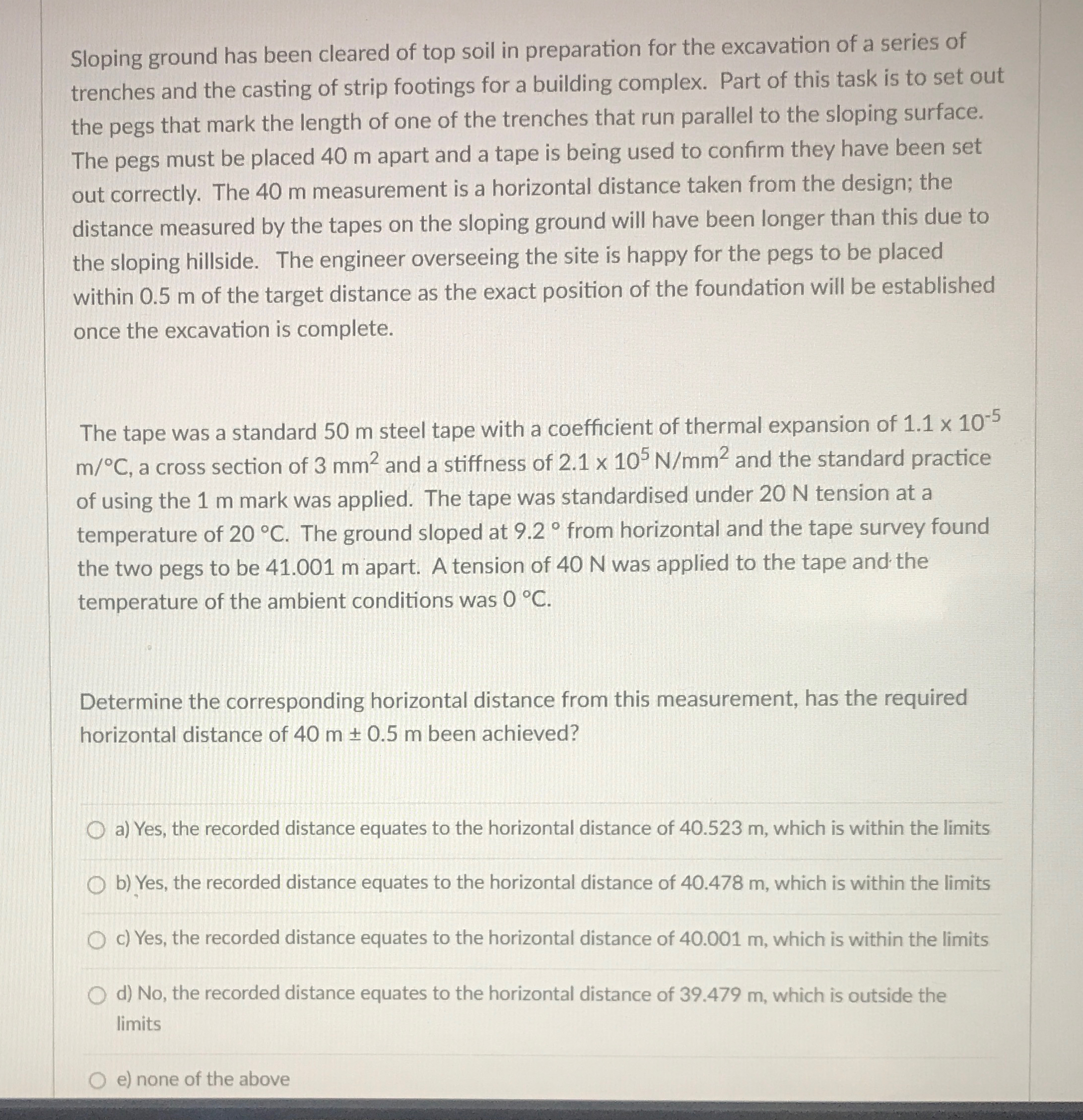 Sloping ground has been cleared of top soil in