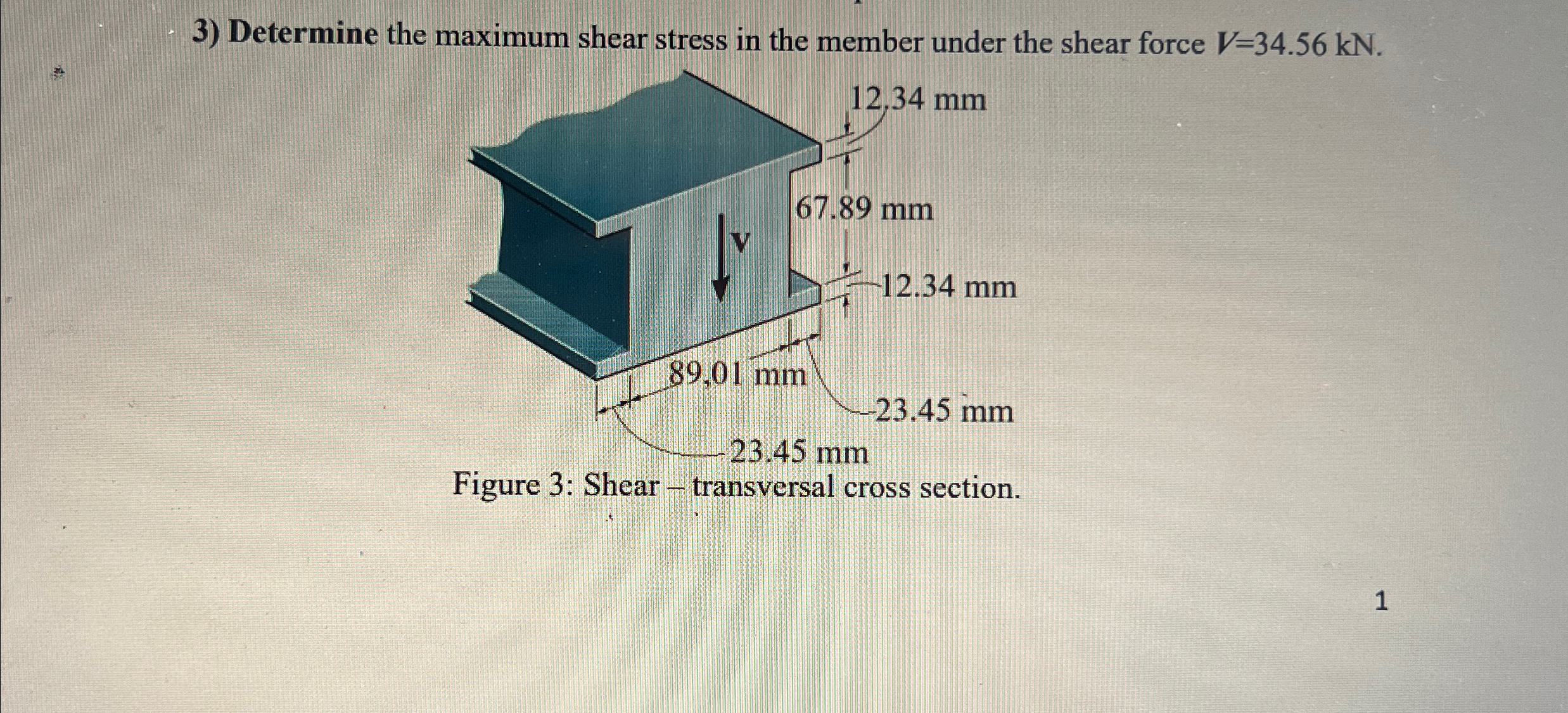 Determine the maximum shear stress in the member