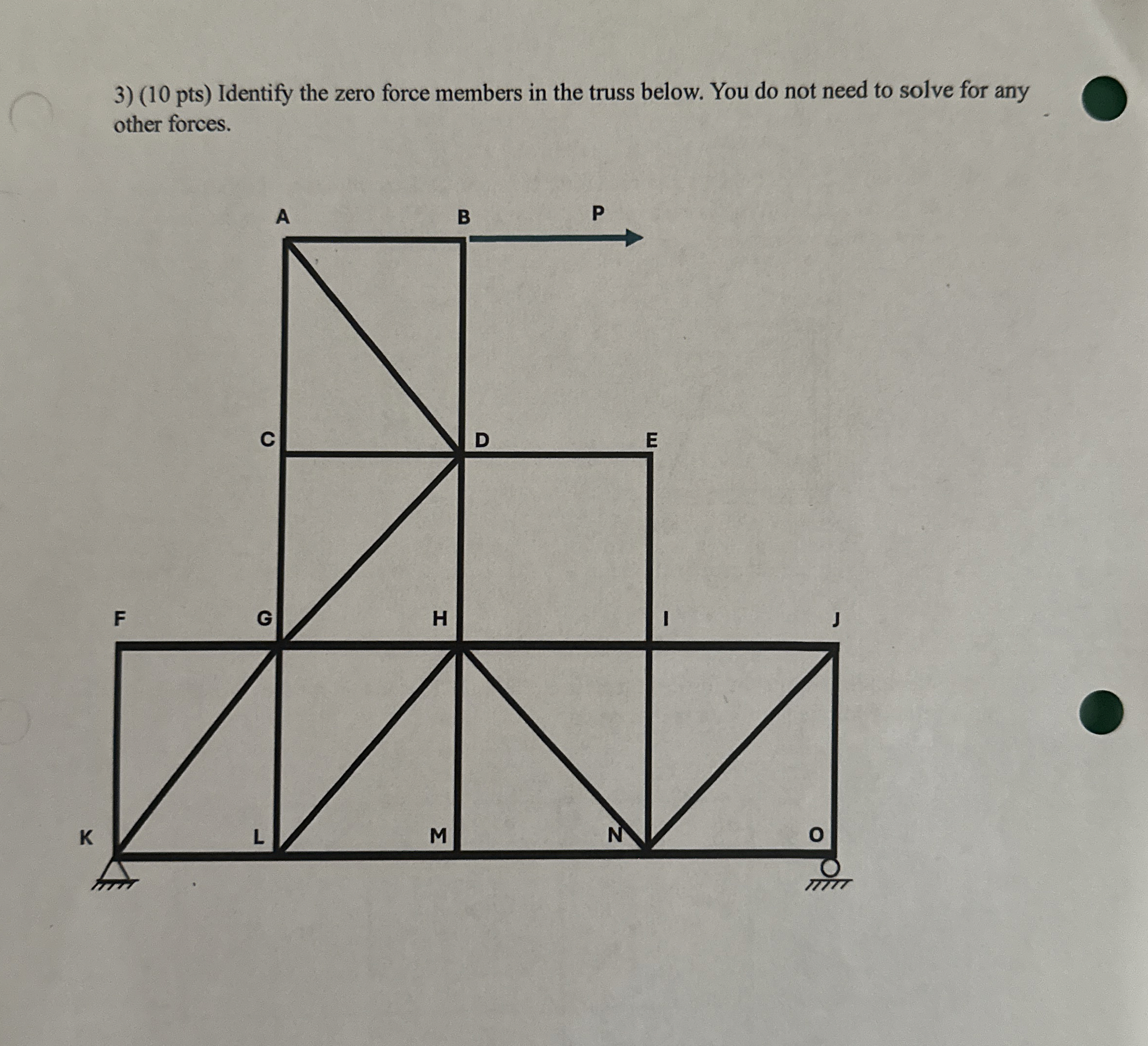 ( 1 0 pts ) Identify the zero members in the