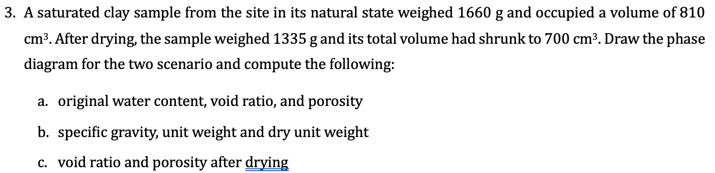 A saturated clay sample from the site in its