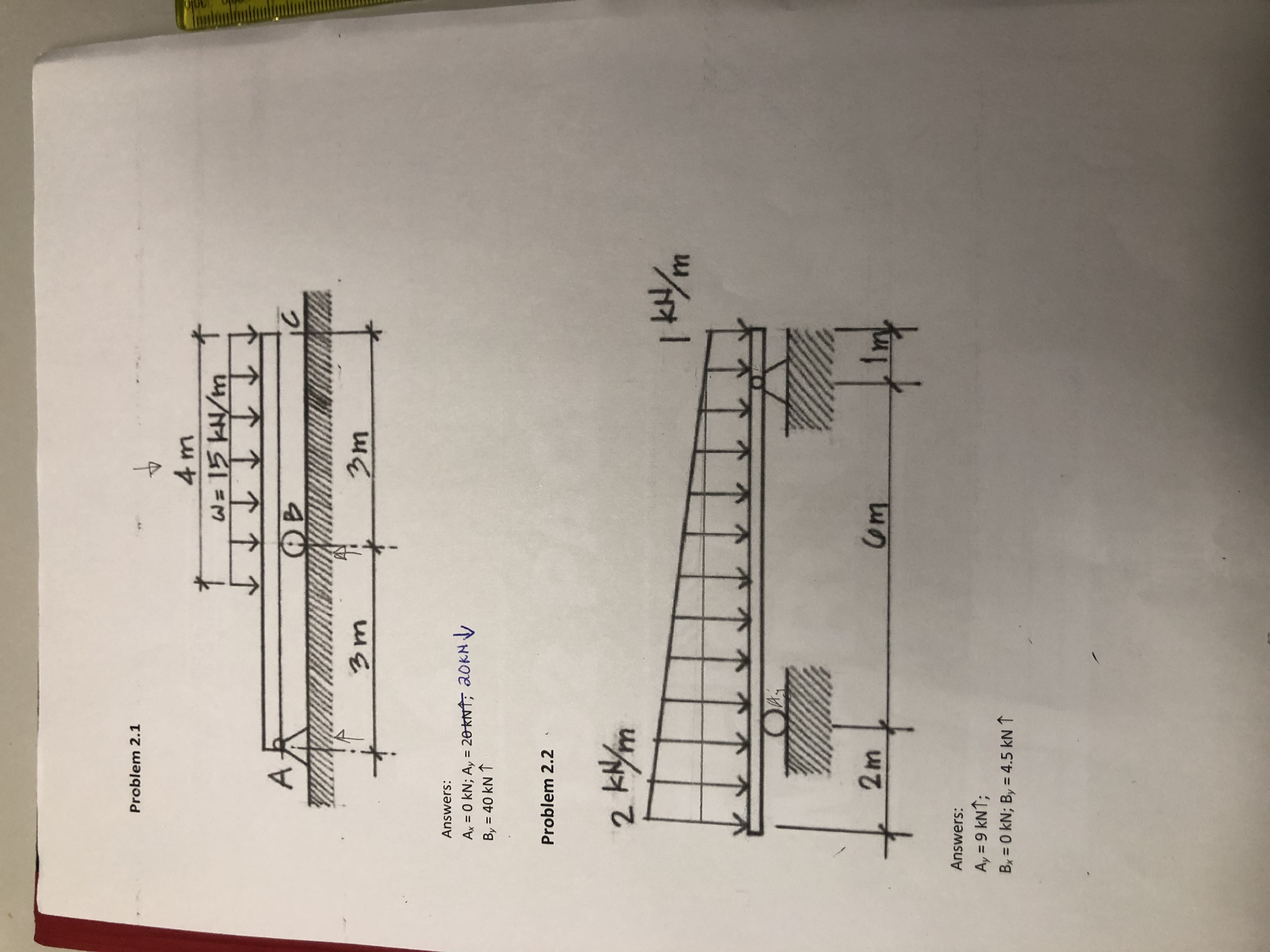 Problem 2 . 1 Answers: A x = 0 k N ; A y = 2 0 k