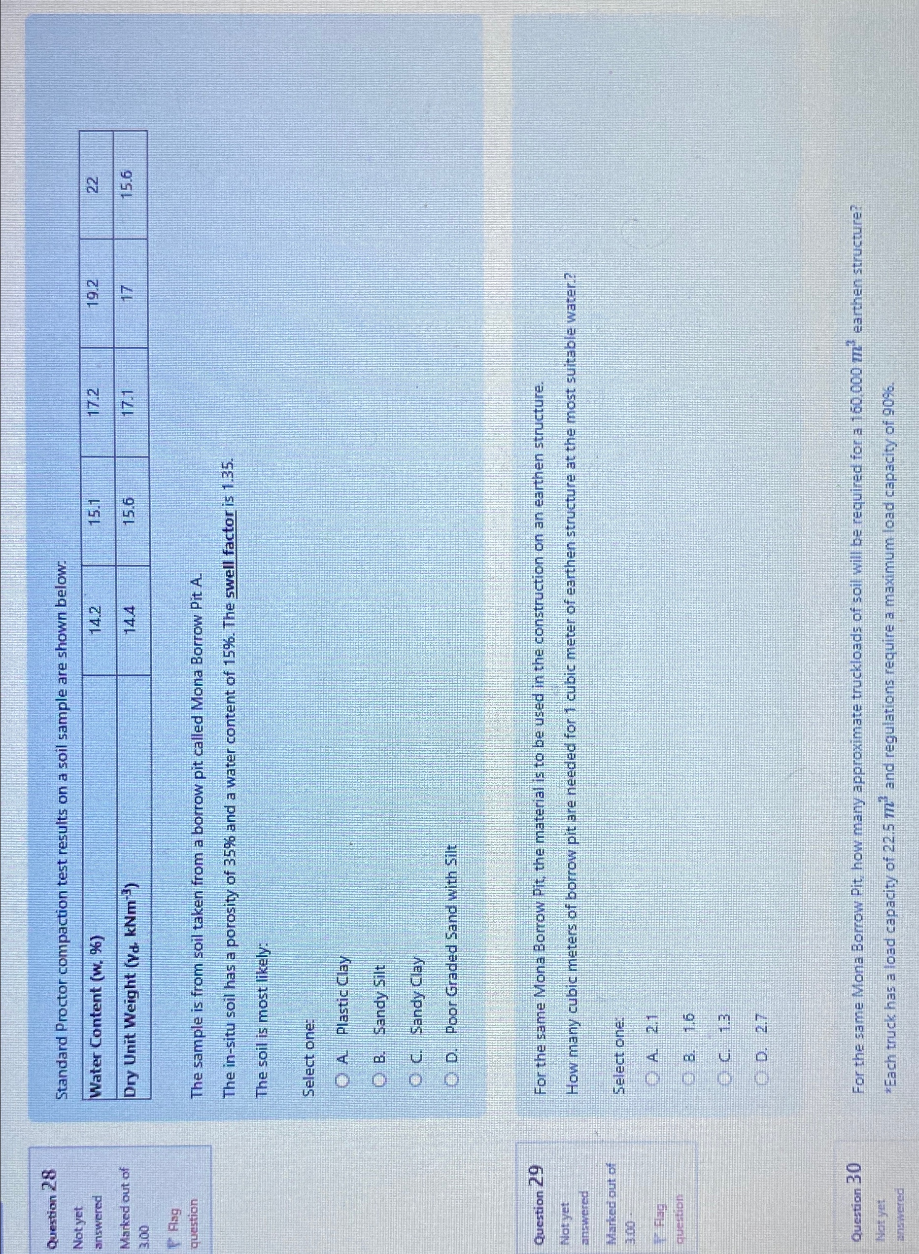 Question 2 8 Not yet answered Marked out of 3 . 0