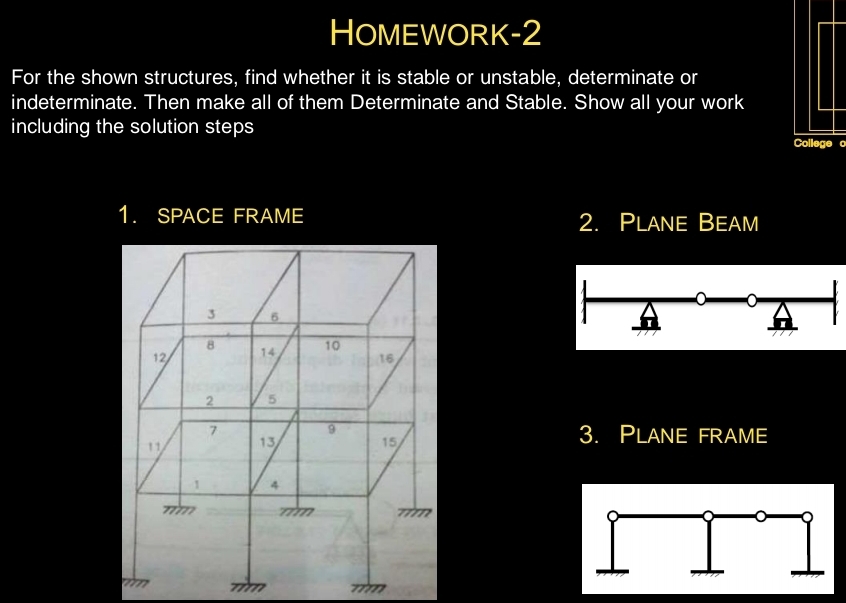 HOMEWORK - 2 For the shown structures, find