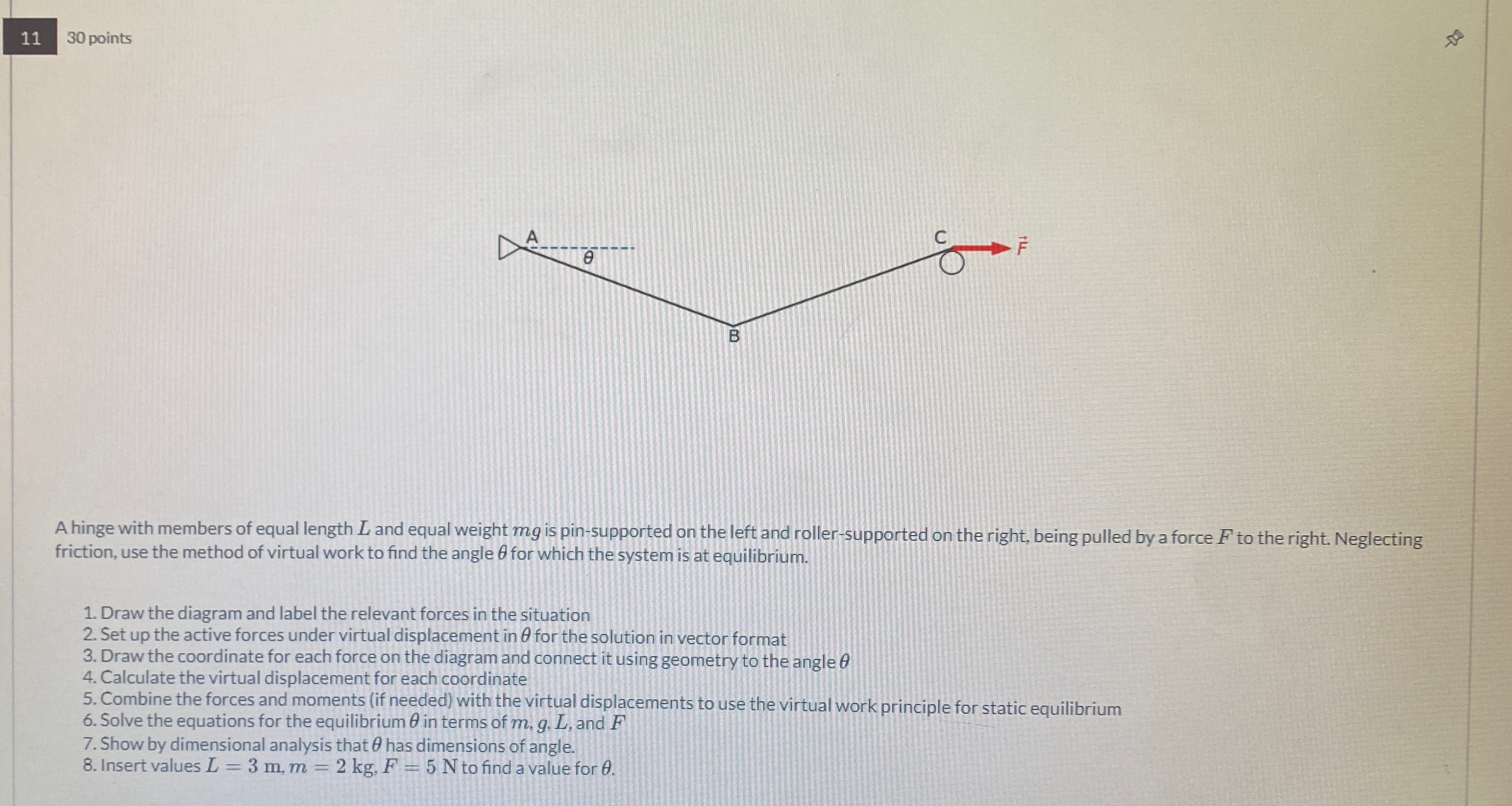 1 1 3 0 points A hinge with members of equal