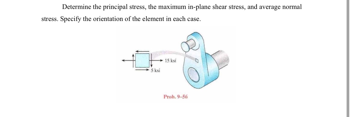 Determine the principal stress, the maximum in -