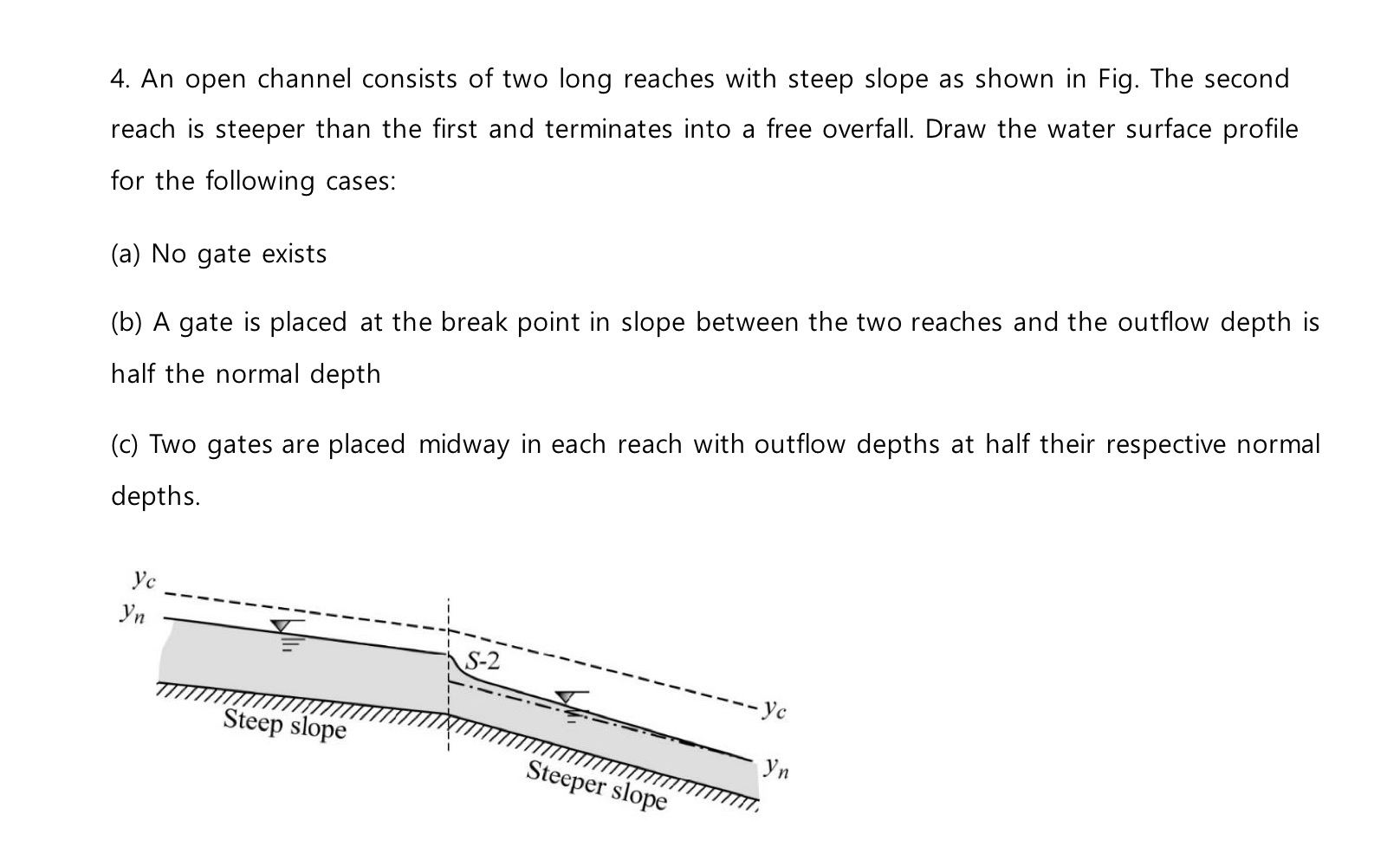 An open channel consists of two long reaches with