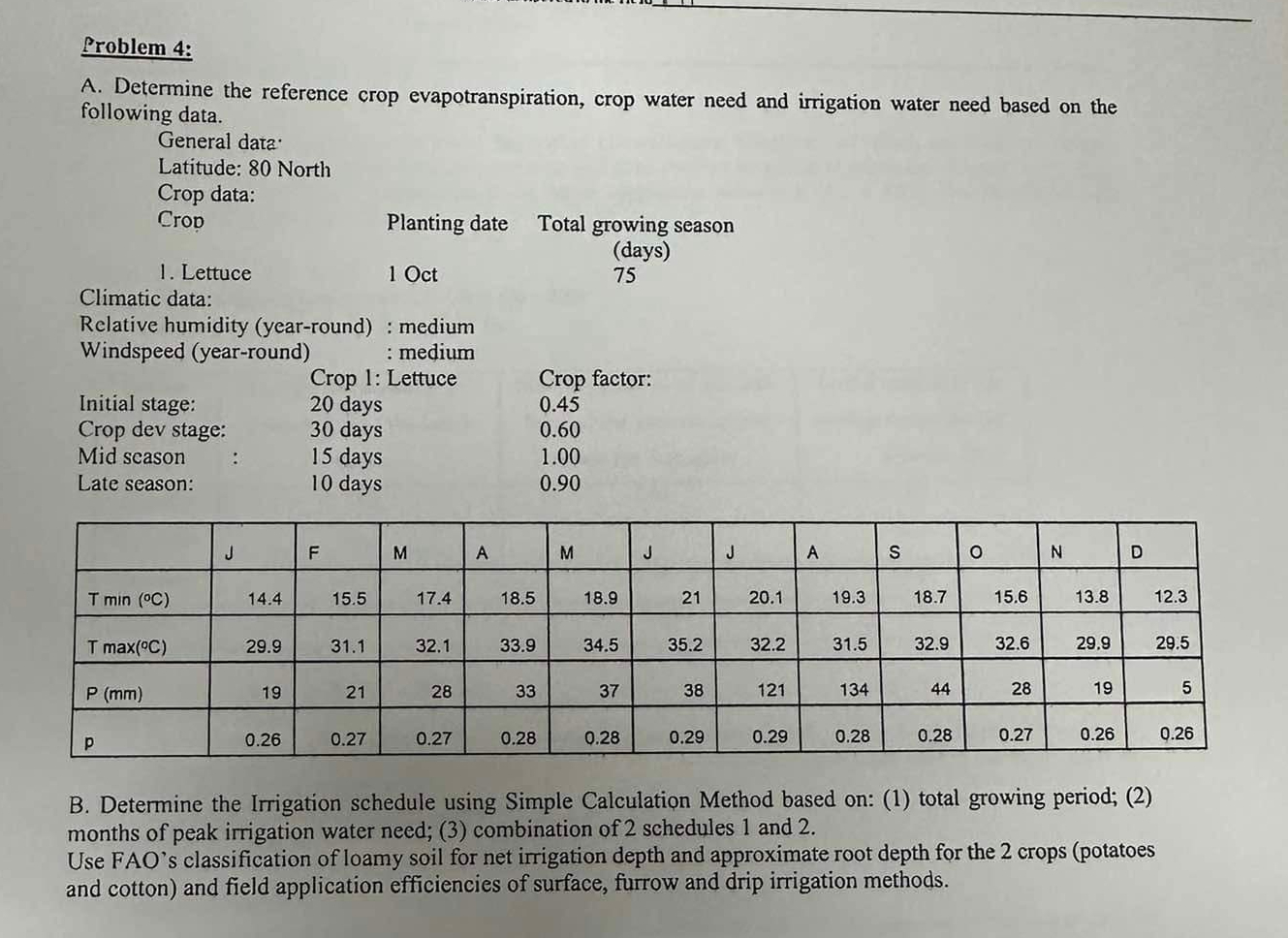 Problem 4 : Problem 4 : A . Determine the