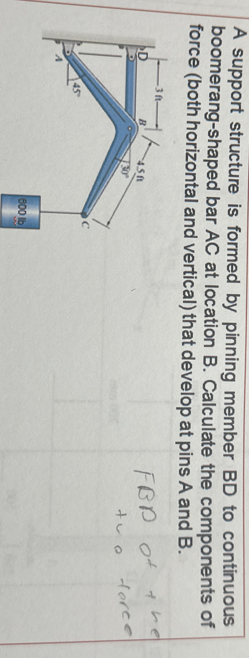 A support structure is formed by pinning member