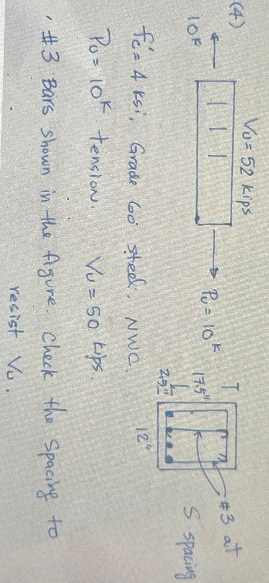 f c ' = 4 ksi, Grade 6 0 sted, NWC . P 0 = 1 0 k