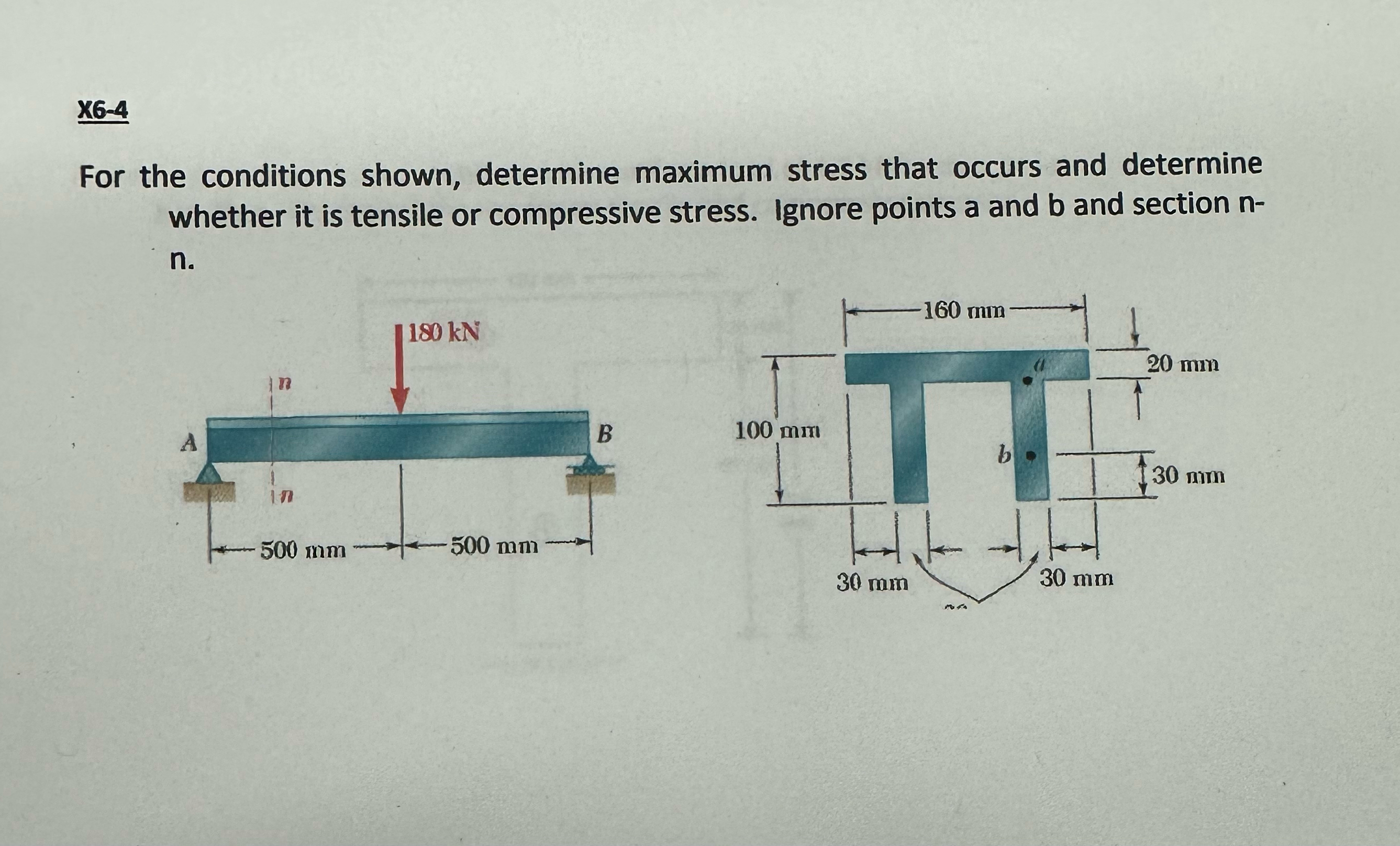X 6 - 4 For the conditions shown, determine