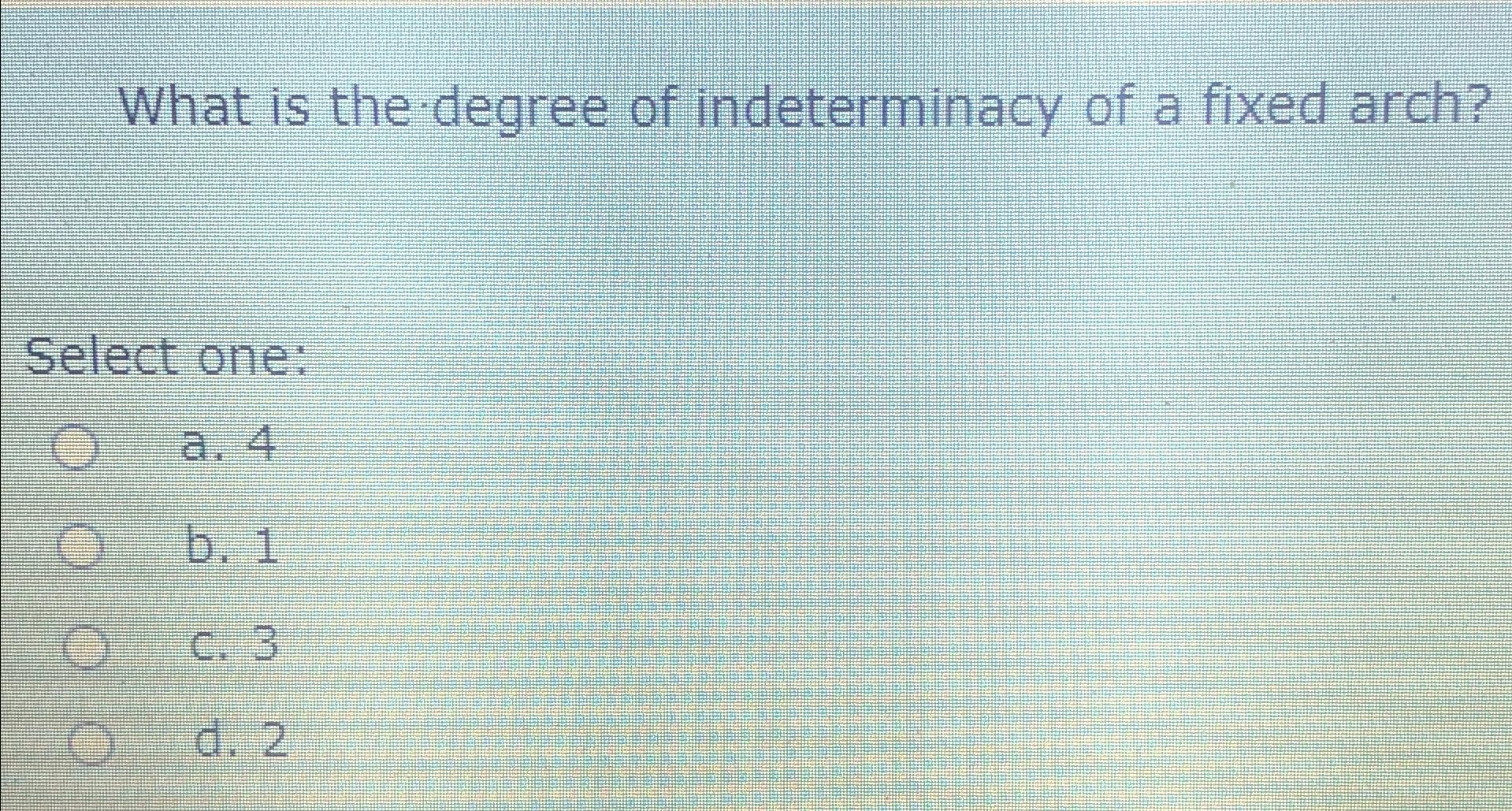 What is the degree of indeterminacy of a fixed