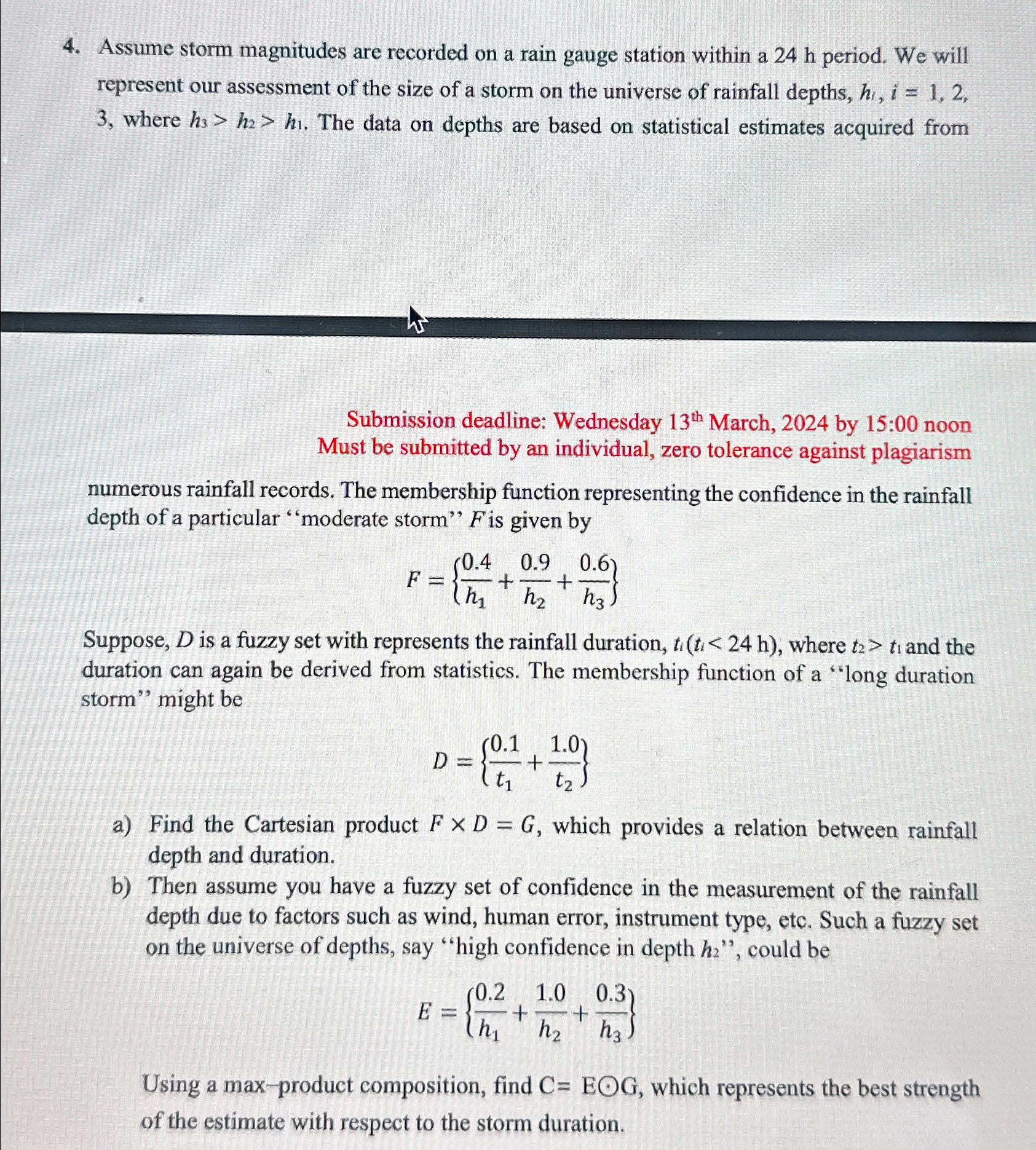 Assume storm magnitudes are recorded on a rain