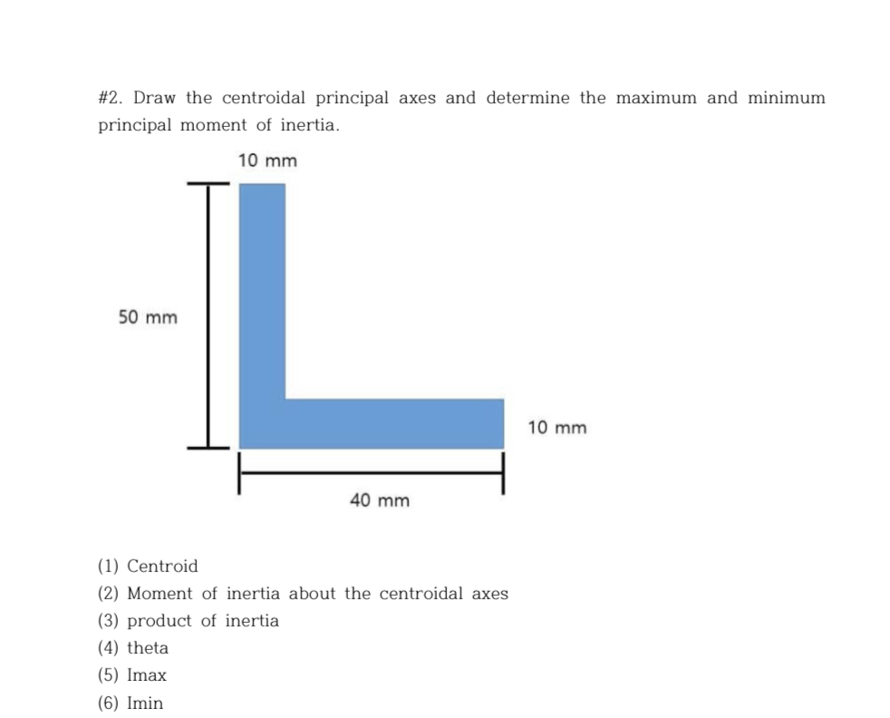# 2 . Draw the centroidal principal axes and