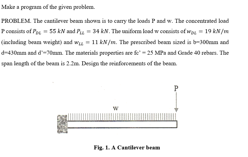 Make a program of the given problem. PROBLEM. The