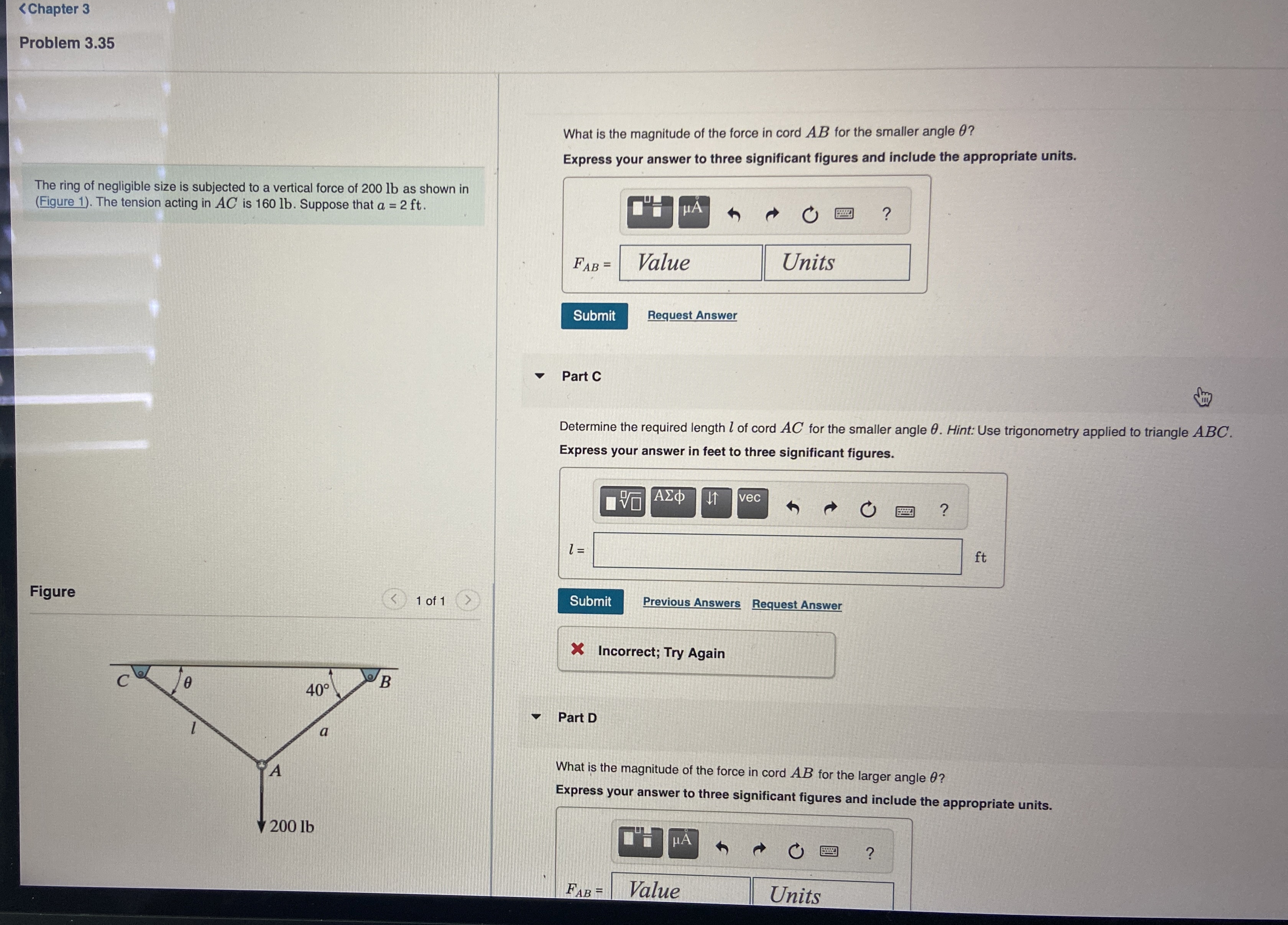 A C 1 6 0 lba = 2 ftAB l A C A B C l = f t A B F