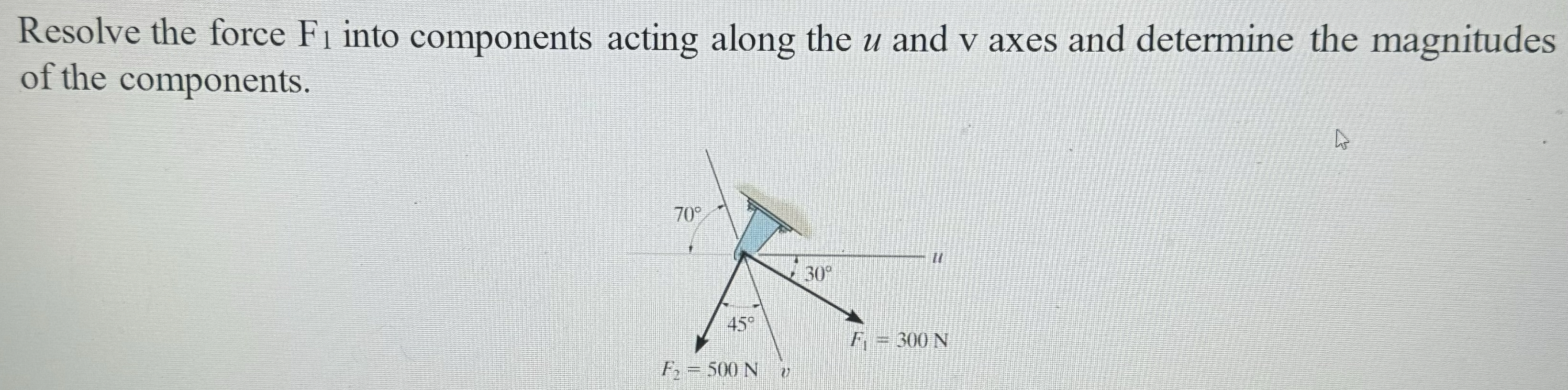 Resolve the force F 1 into components acting