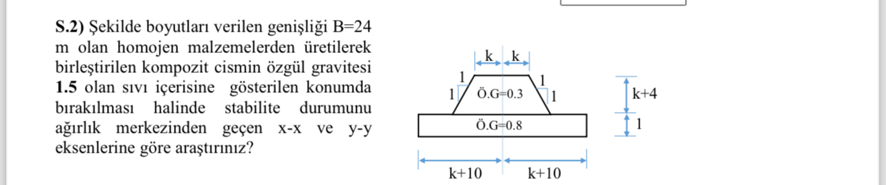 S . 2 ) Sekilde boyutlar verilen geni li i B = 2