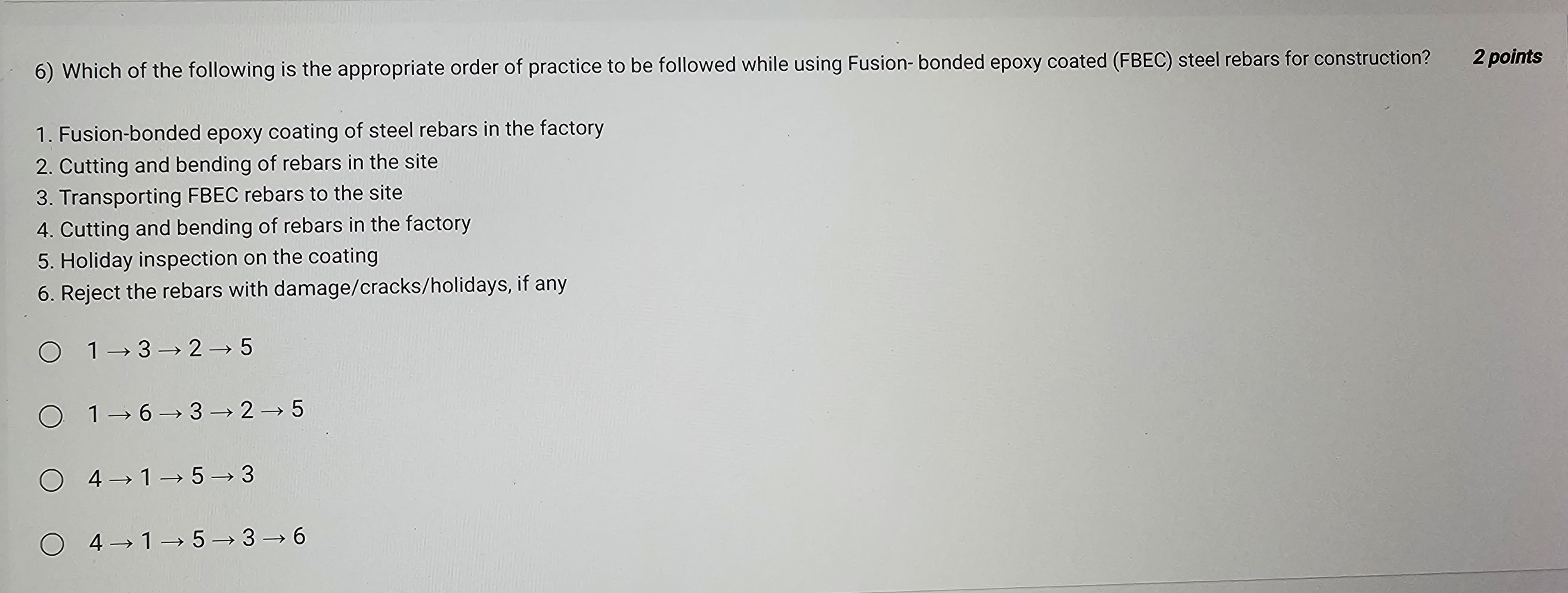 Which of the following is the appropriate order