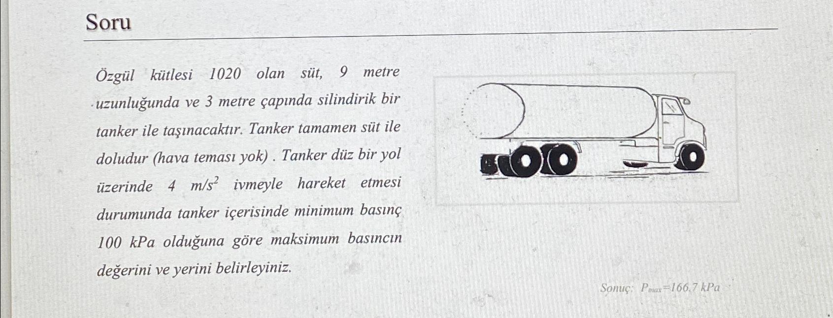 Soru zg l k tlesi 1 0 2 0 olan s t , 9 metre -