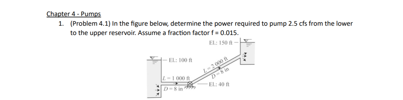 Chapter 4 - Pumps ( Problem 4 . 1 ) In the figure