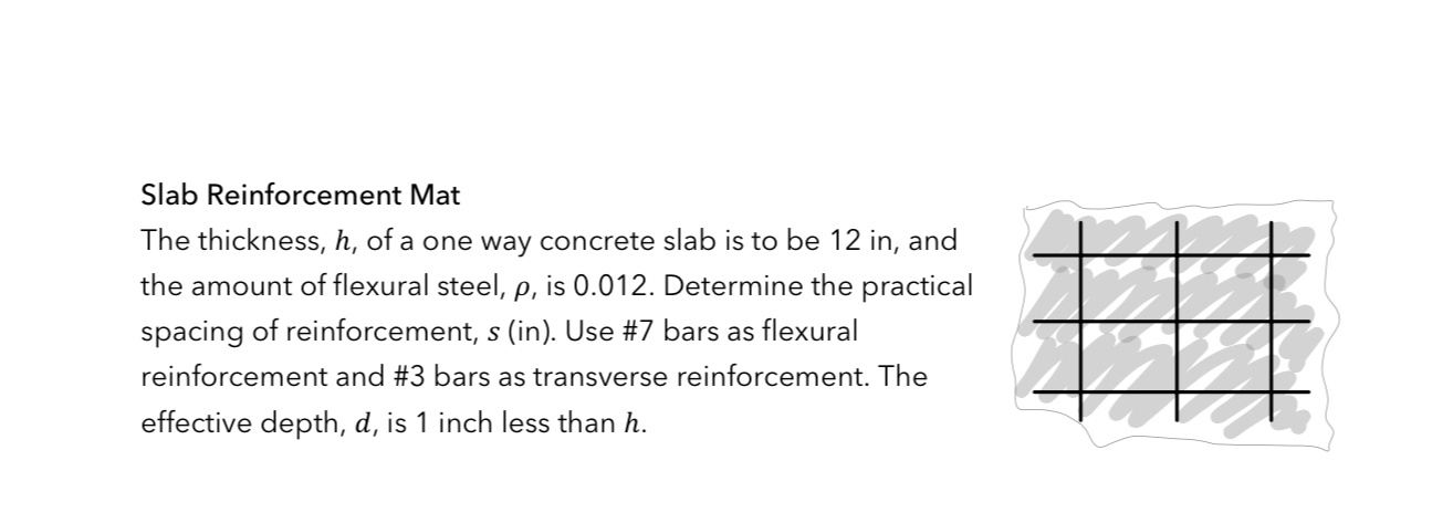 Slab Reinforcement Mat The thickness, h , of a