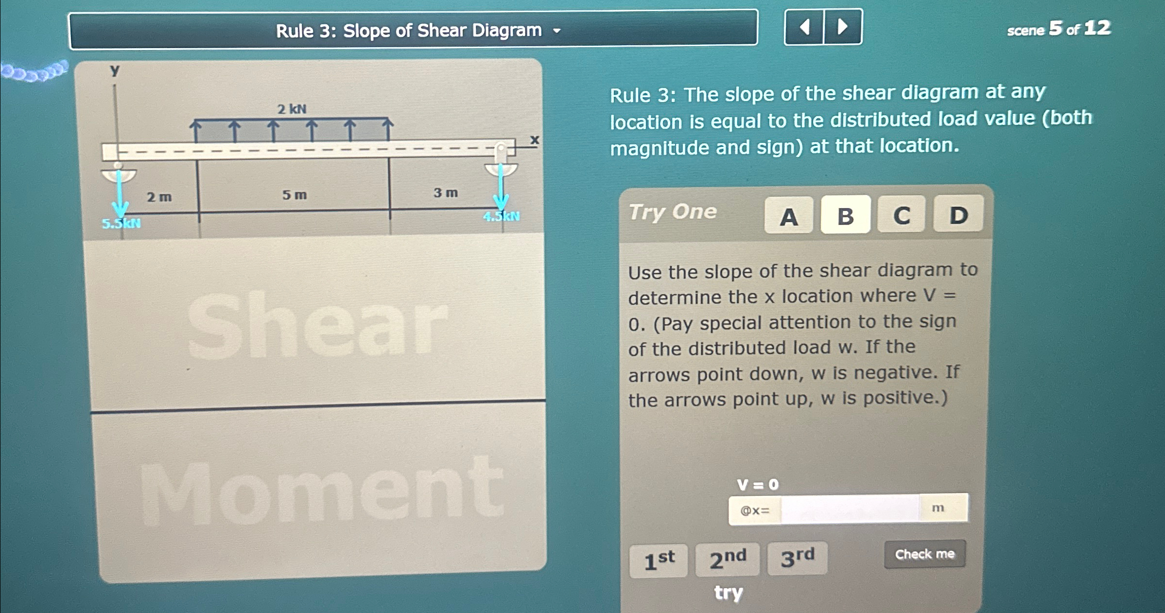 Rule 3 : Slope of Shear Diagram scene 5 of 1 2