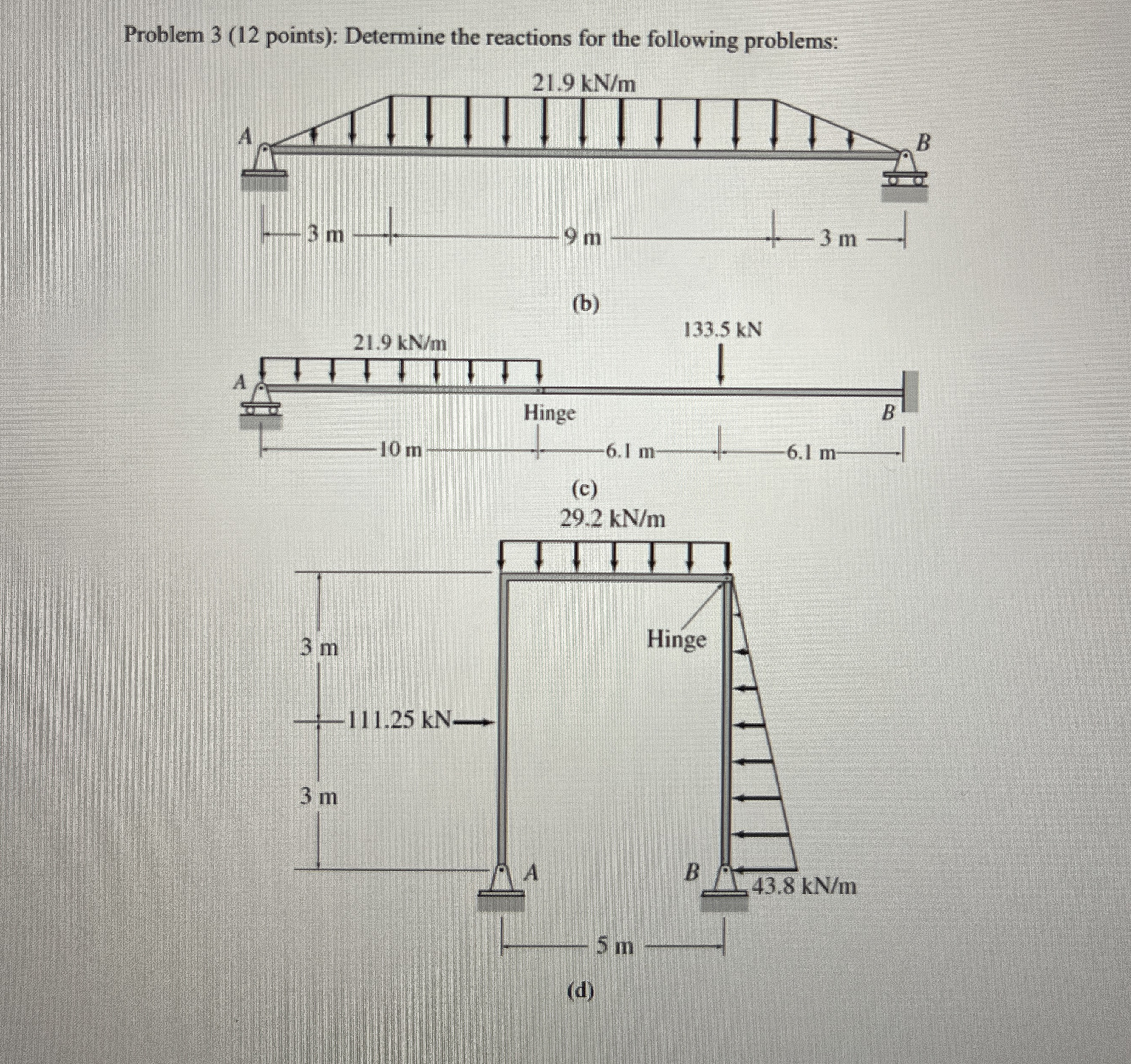 Problem 3 ( 1 2 points ) : Determine the