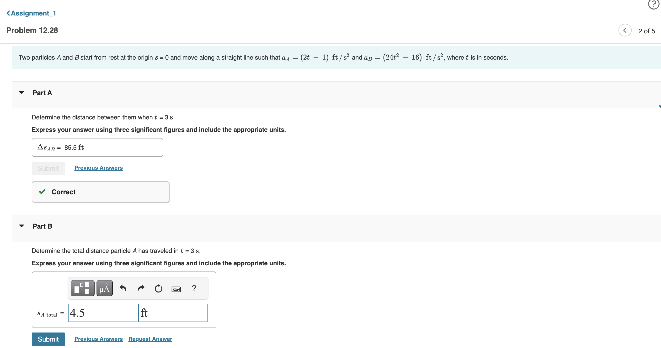 = 0 a A = ( 2 t - 1 ) f t s 2 a B = ( 2 4 t 2 - 1